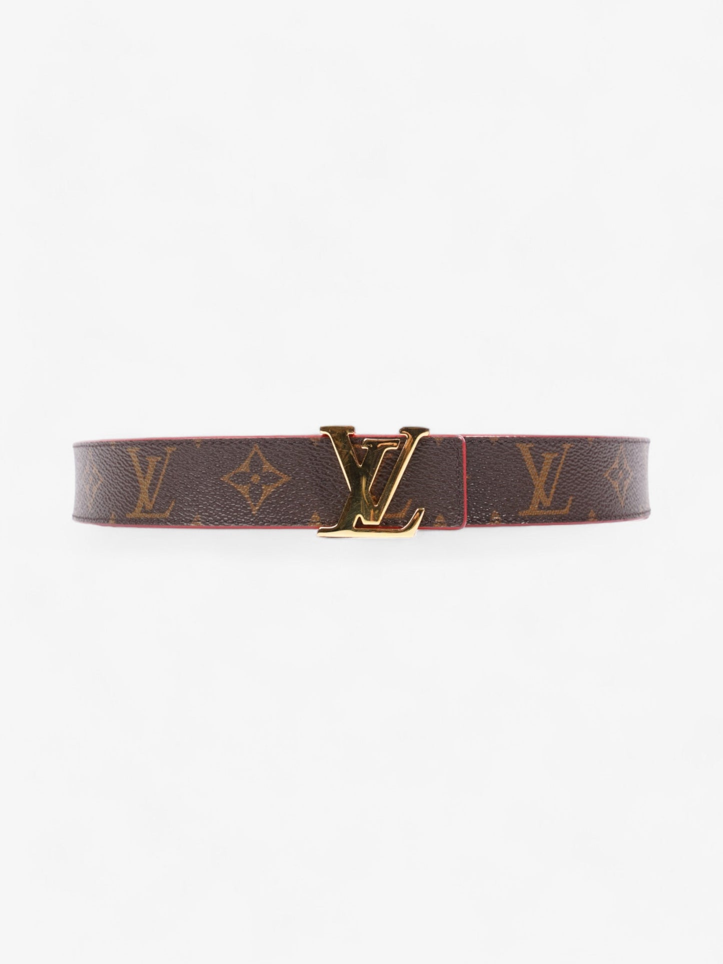 Louis Vuitton LV Initials Reversible Belt Monogram / Red Coated Canvas 75cm 30"