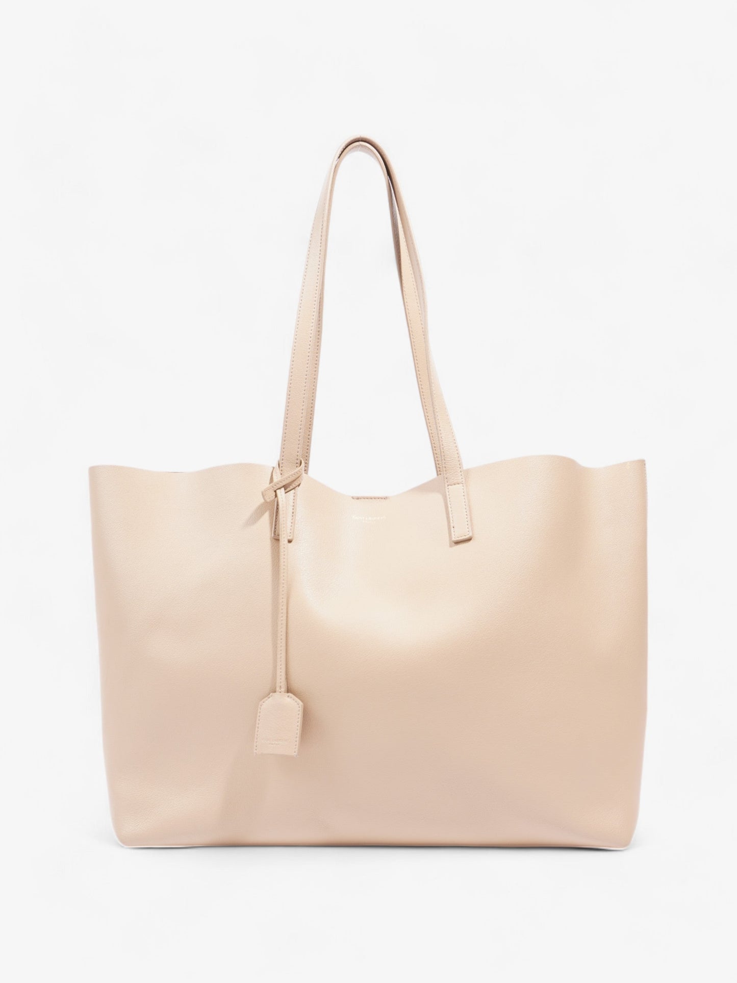 Saint Laurent Shopping Tote Dark Beige Leather East West