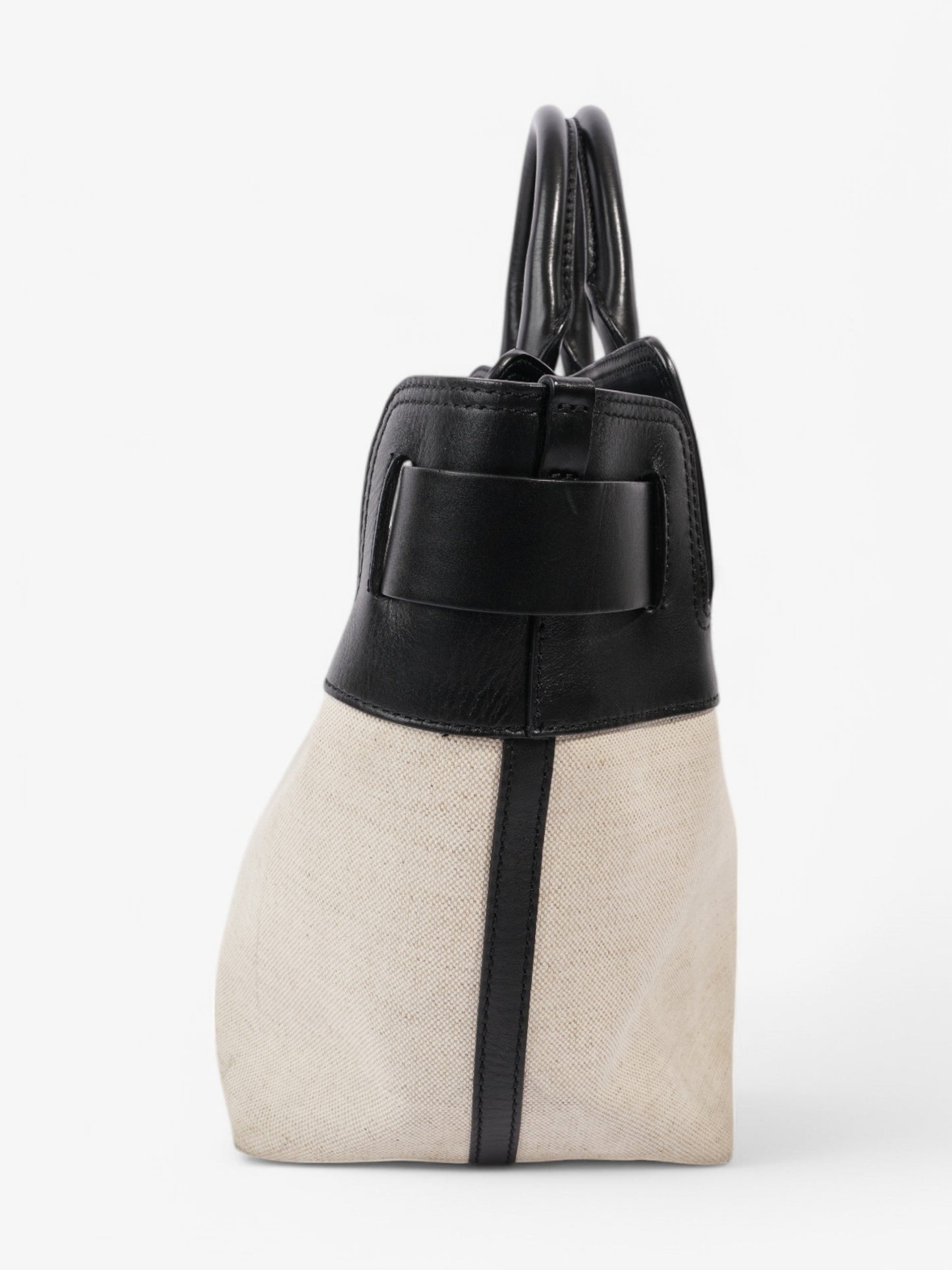 Burberry Marais Belt Tote Natural / Black Cotton Medium