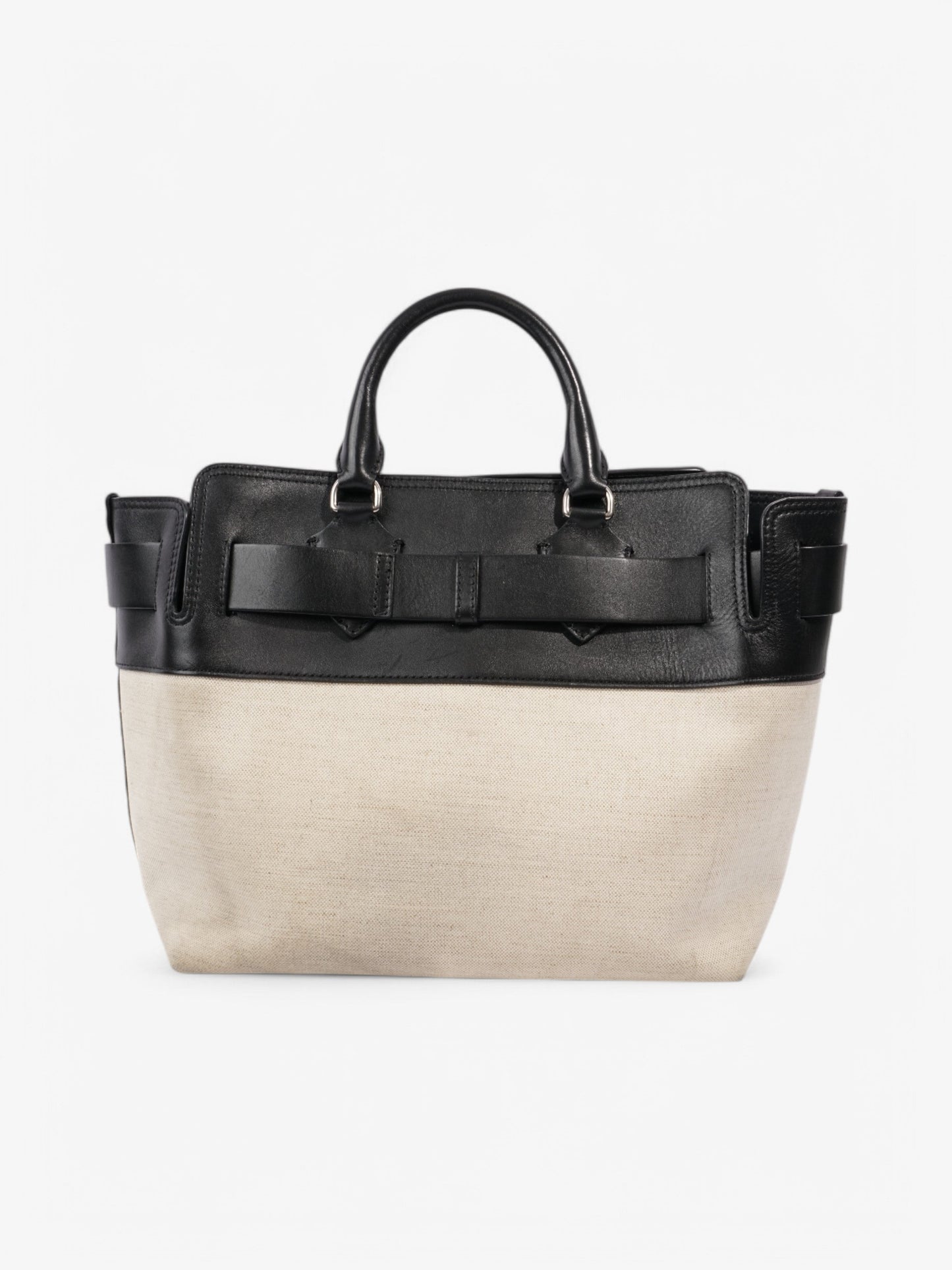 Burberry Marais Belt Tote Natural / Black Cotton Medium