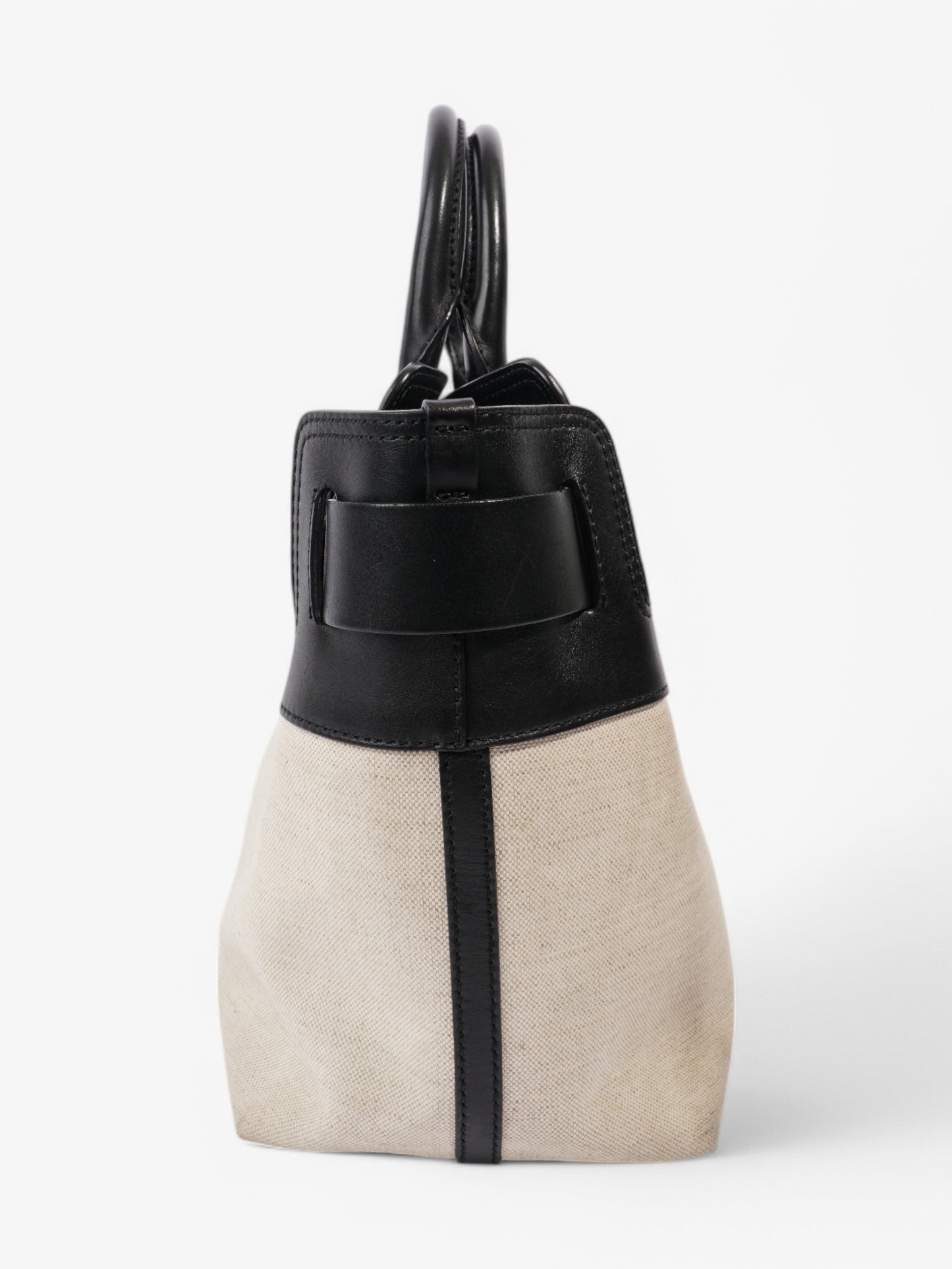 Burberry Marais Belt Tote Natural / Black Cotton Medium