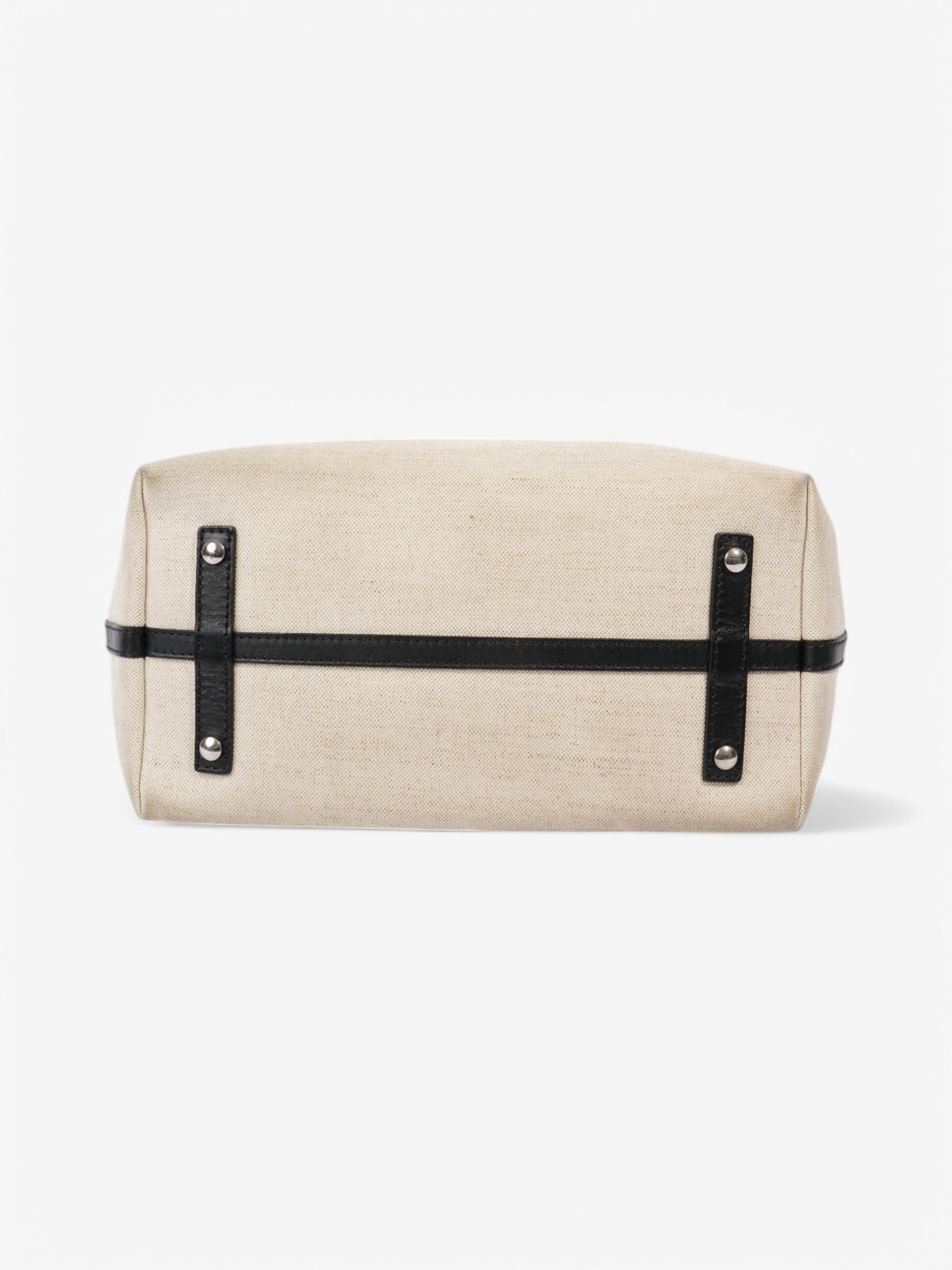 Burberry Marais Belt Tote Natural / Black Cotton Medium