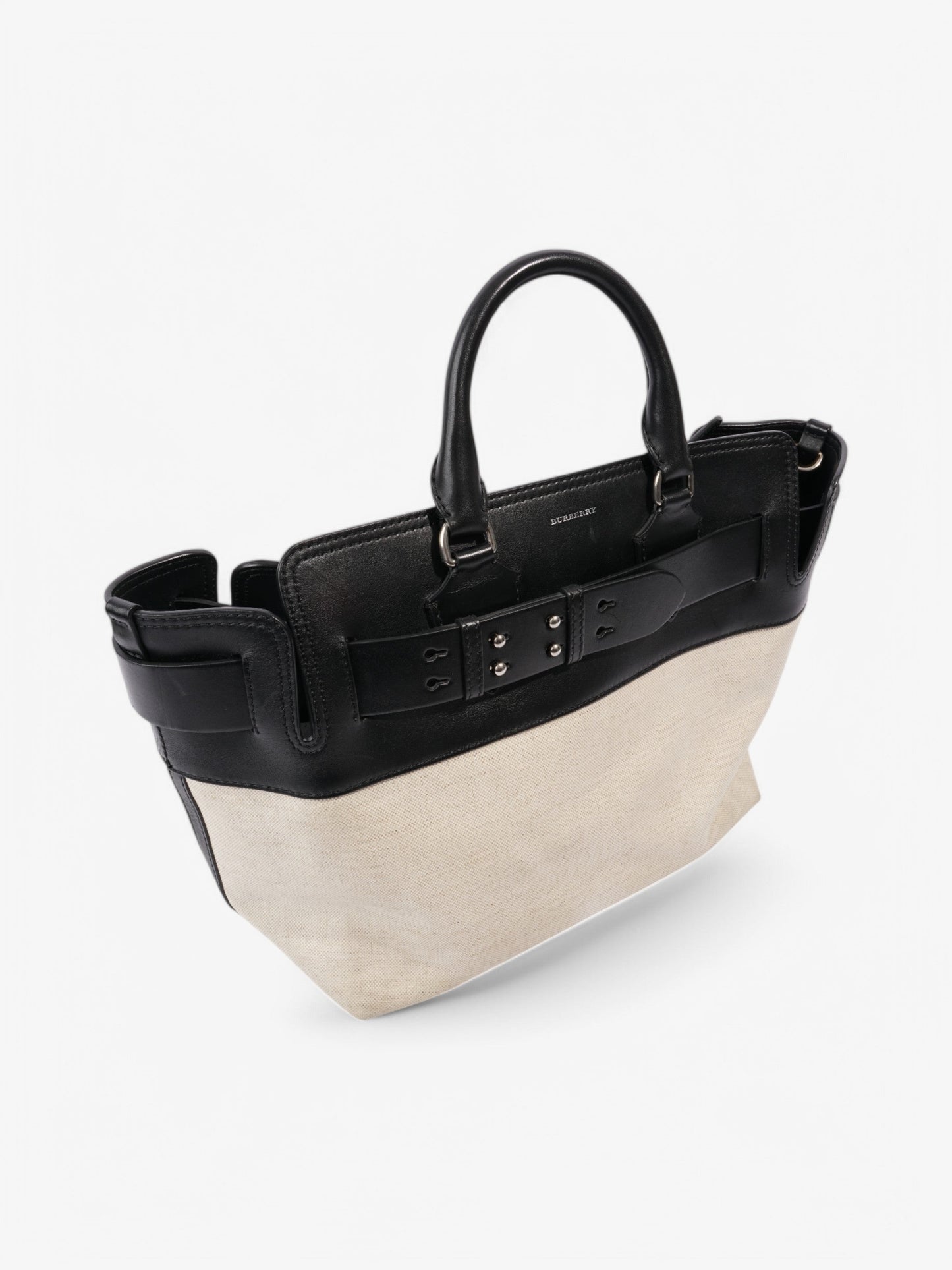 Burberry Marais Belt Tote Natural / Black Cotton Medium