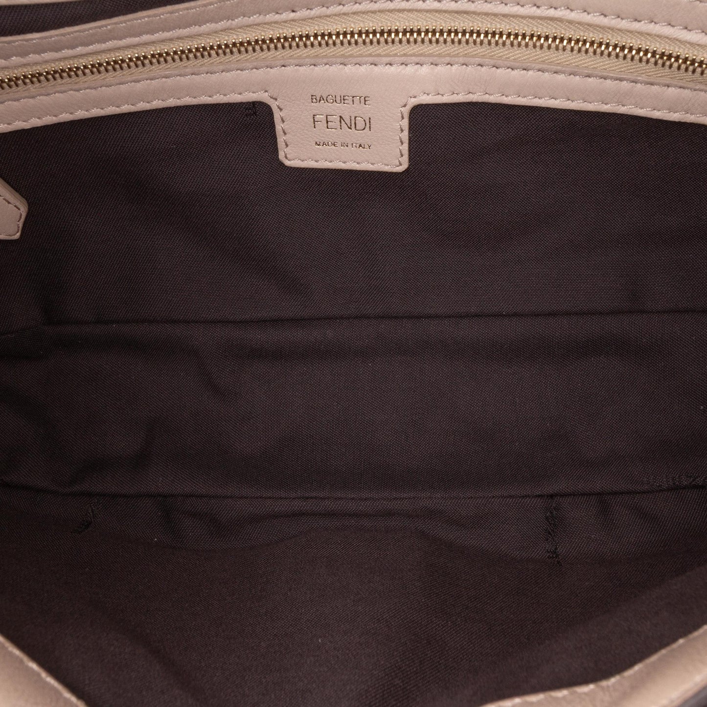 Fendi Zucca Embossed Leather Baguette Satchel