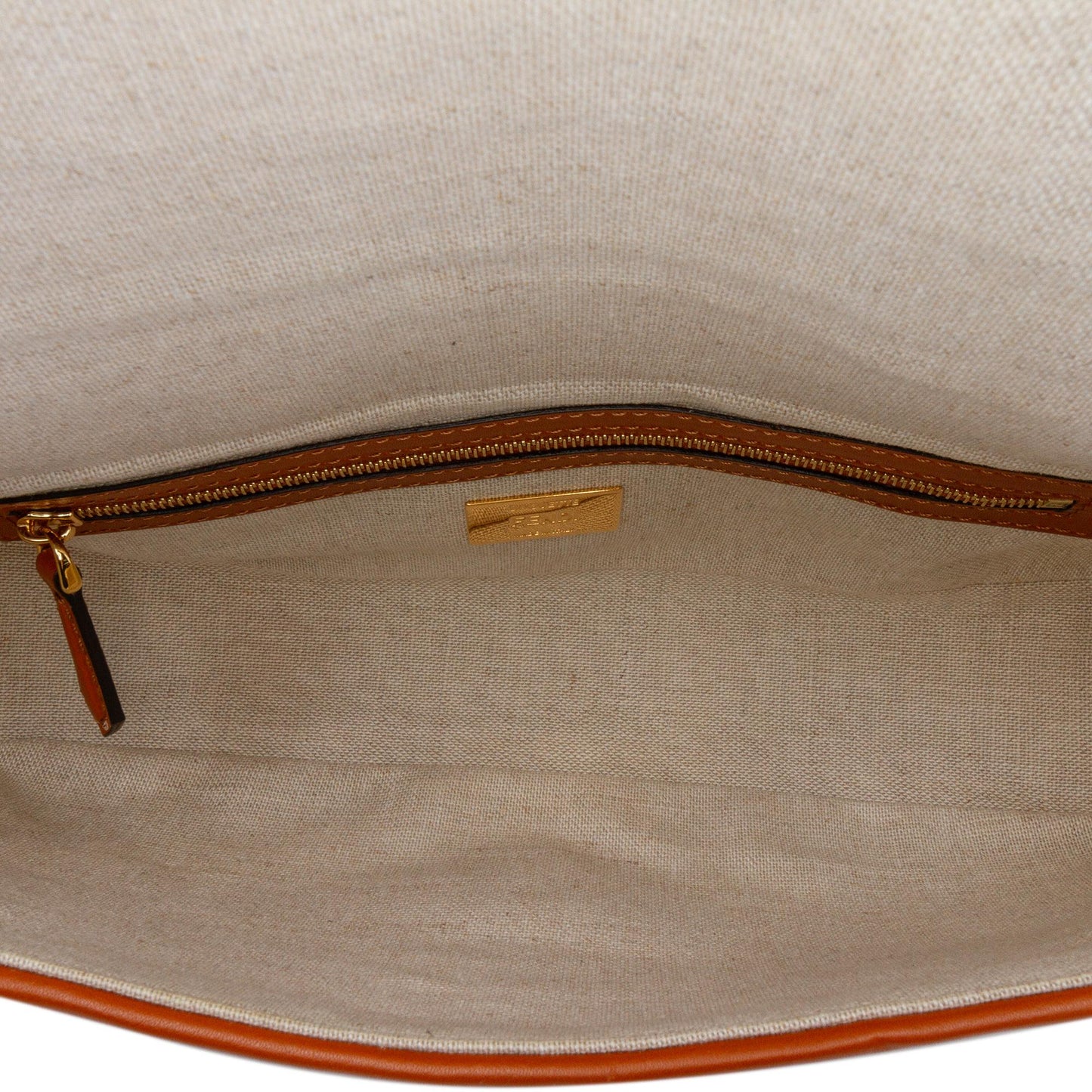 Fendi Zucca Embroidered Canvas Baguette Satchel
