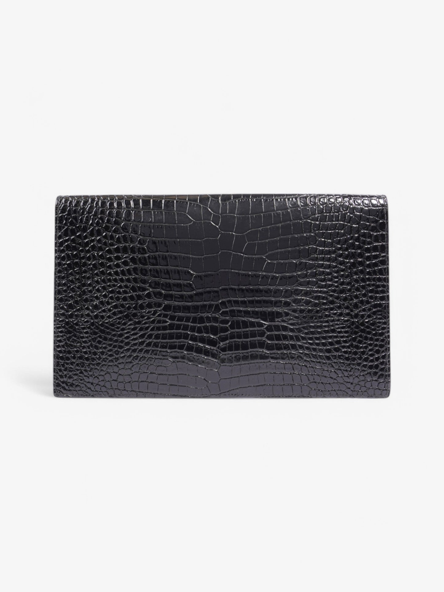 Saint Laurent Uptown Pouch Black Embossed Leather
