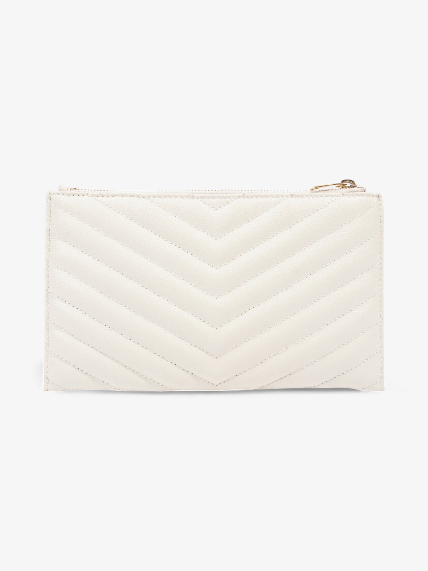 Saint Laurent Cassandra Pouch Cream Matelasse Leather Small