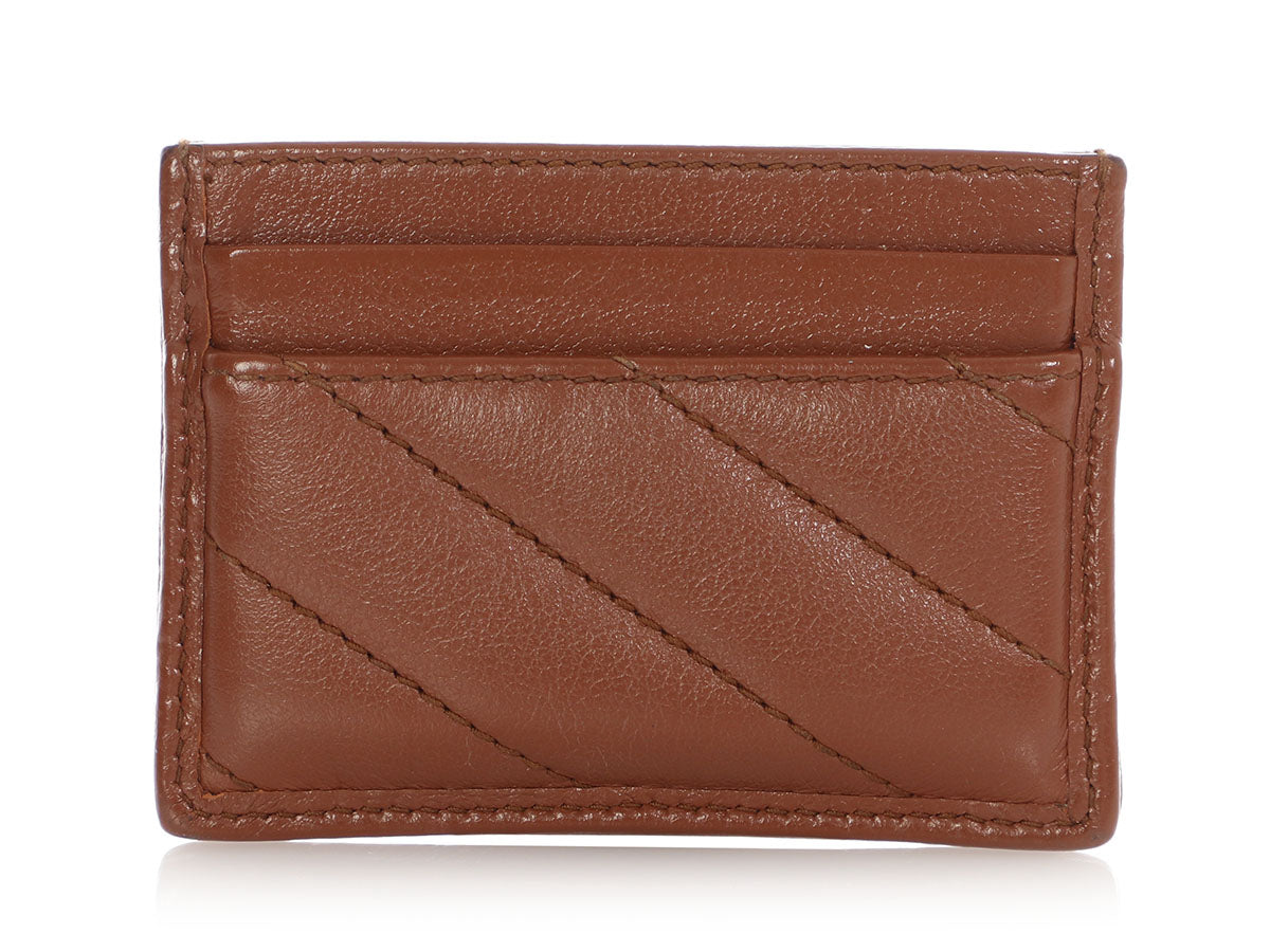 Gucci Brown Matelass� GG Marmont Card Case