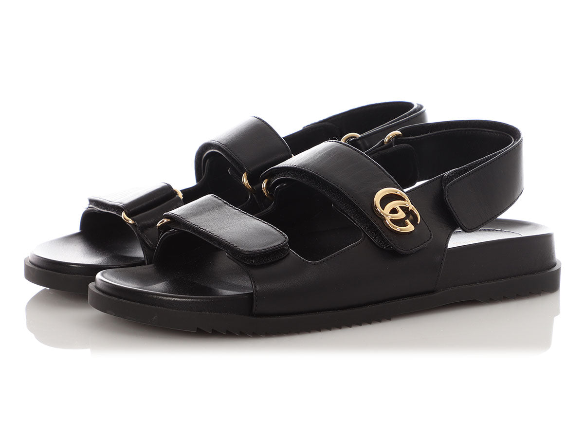 Gucci Black Moritz Velcro Sandals