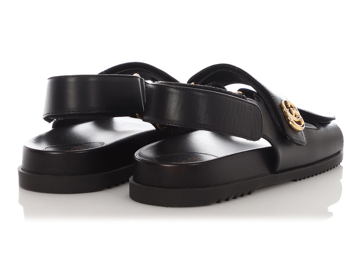 Gucci Black Moritz Velcro Sandals