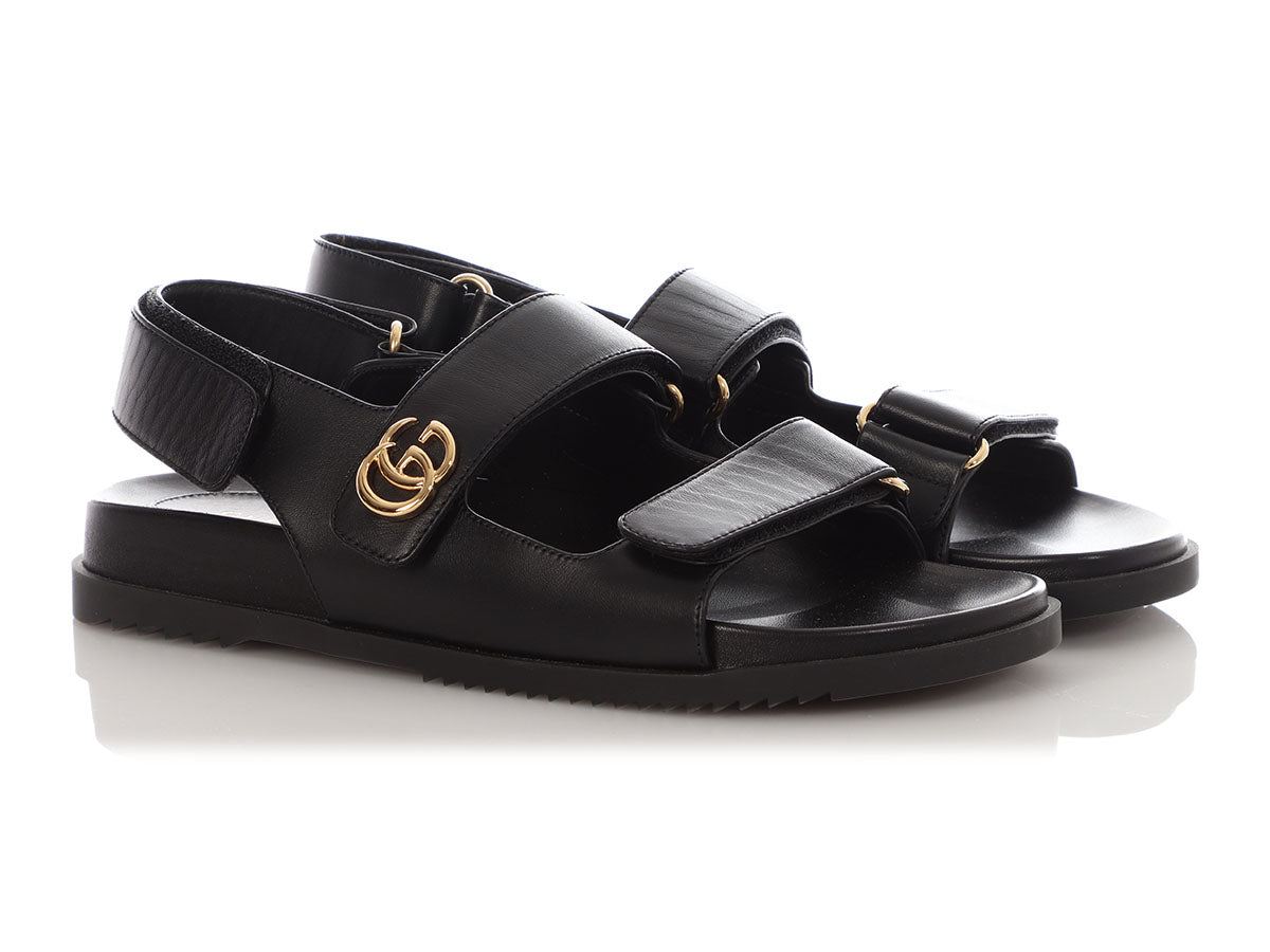 Gucci Black Moritz Velcro Sandals