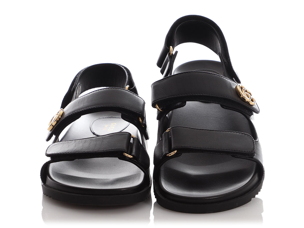 Gucci Black Moritz Velcro Sandals