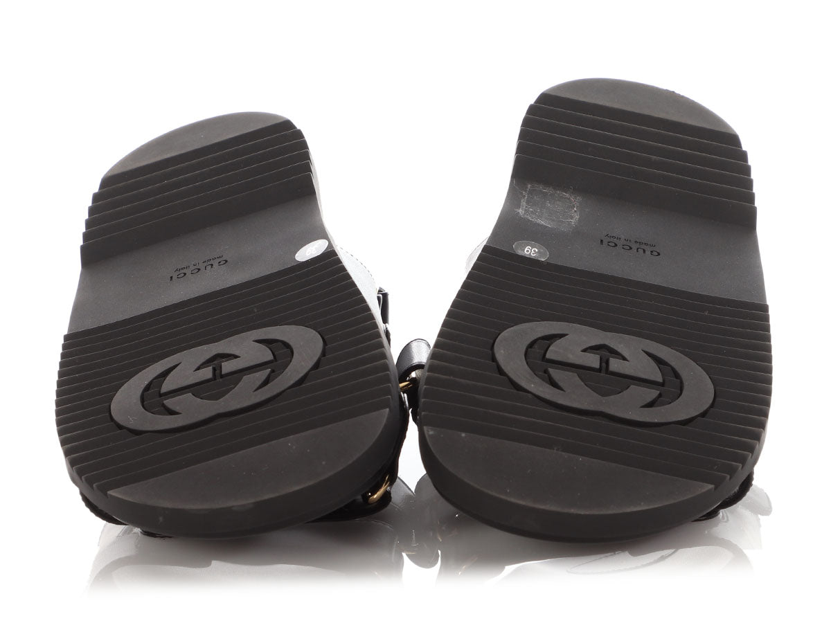 Gucci Black Moritz Velcro Sandals