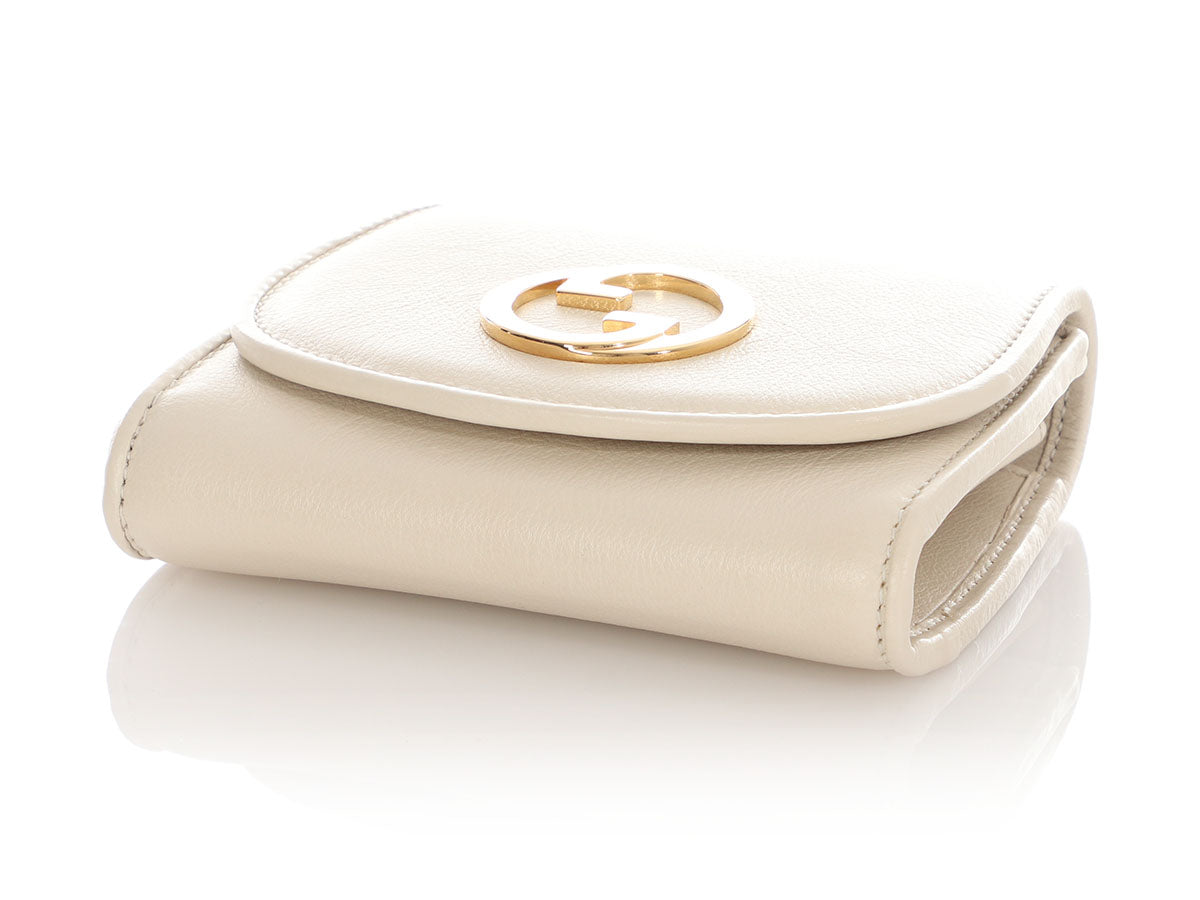 Gucci Medium White Blondie Chain Wallet