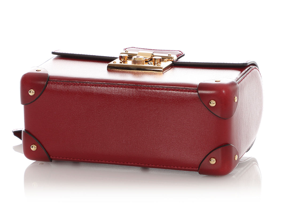 Gucci Small Red Bamboo Padlock Shoulder Bag