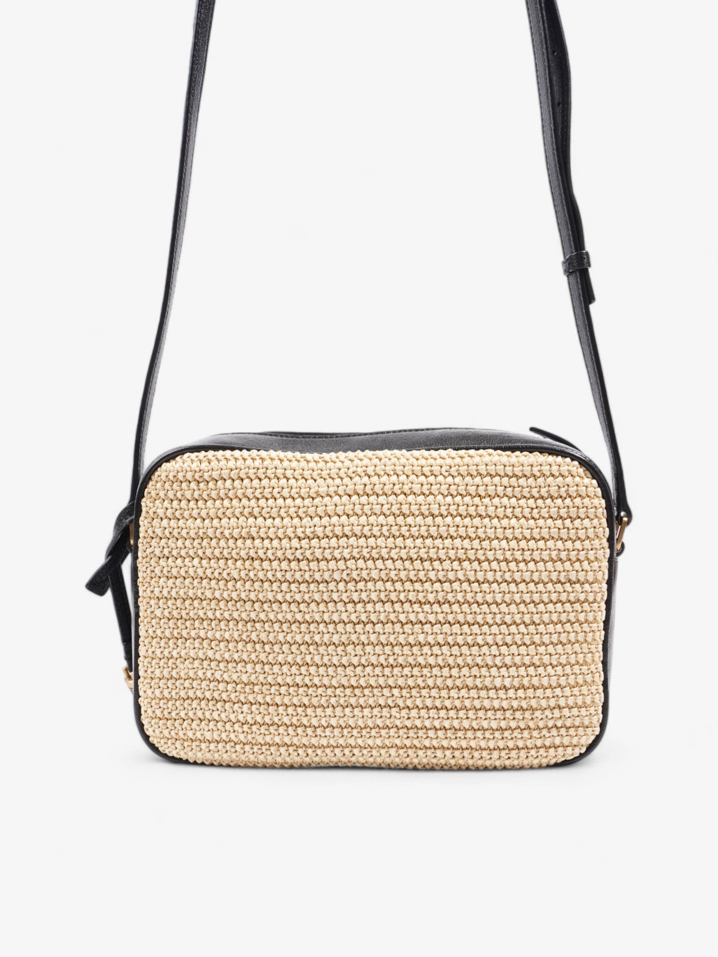 Saint Laurent Lou Camera Natural / Black Raffia