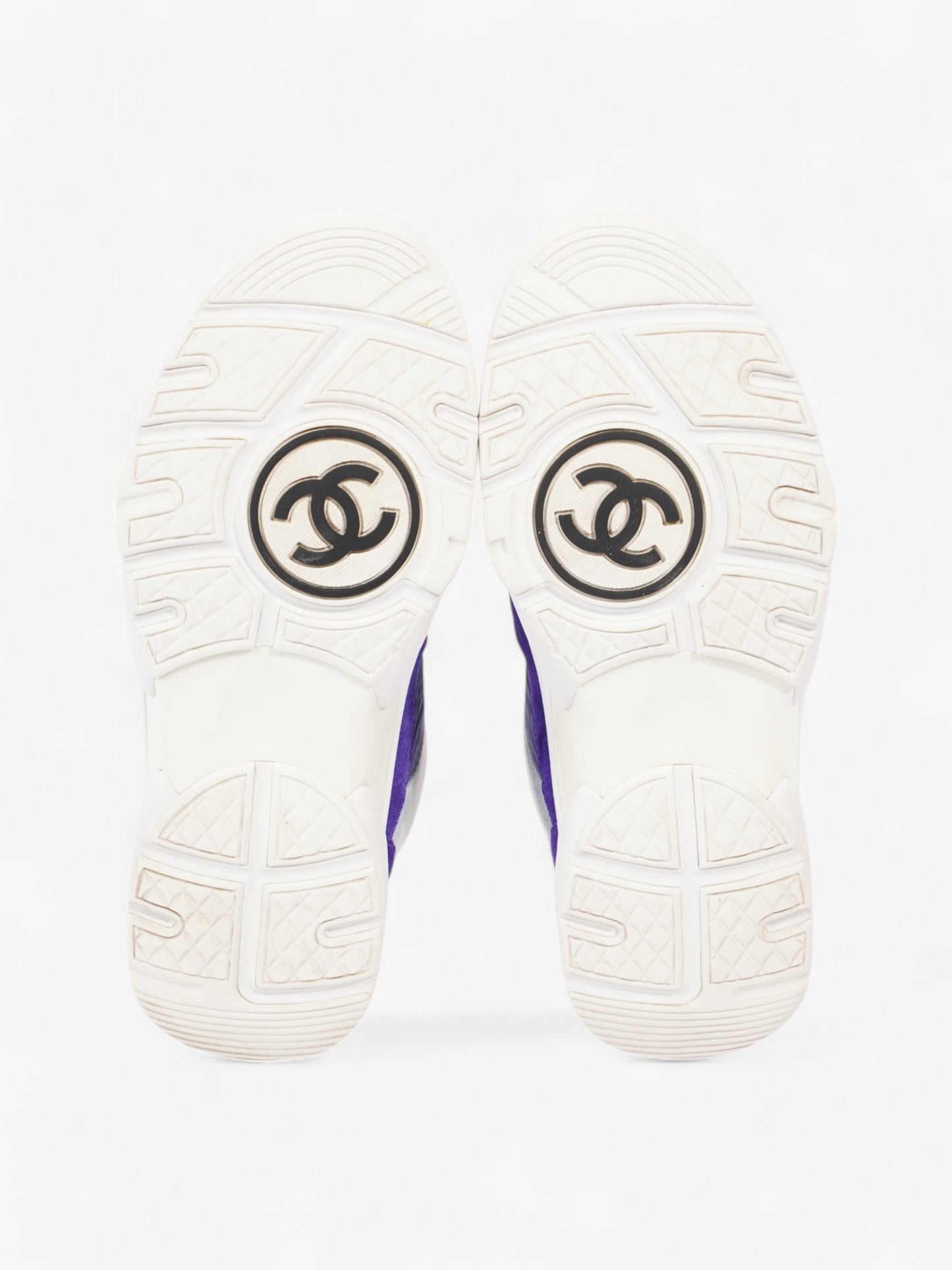 Chanel CC Logo Sneakers Blue / Navy / White Suede EU 37 UK 4