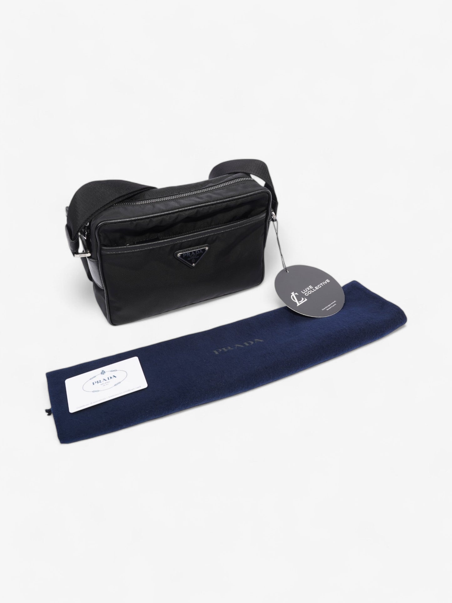 Prada Messenger Bag Black Re Nylon