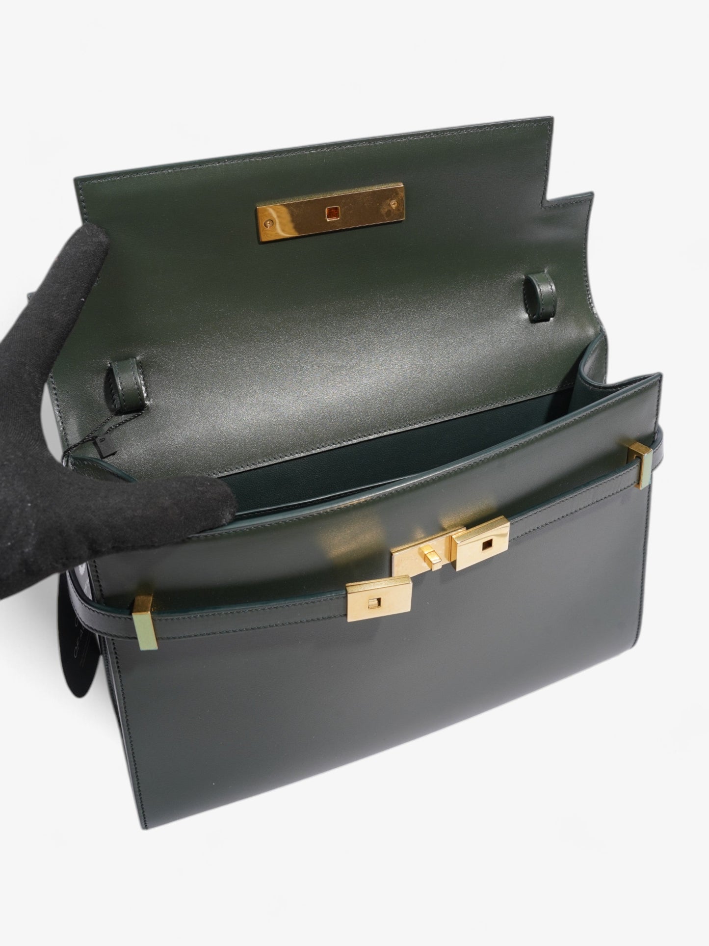 Saint Laurent Manhattan Dark Green Calfskin Leather