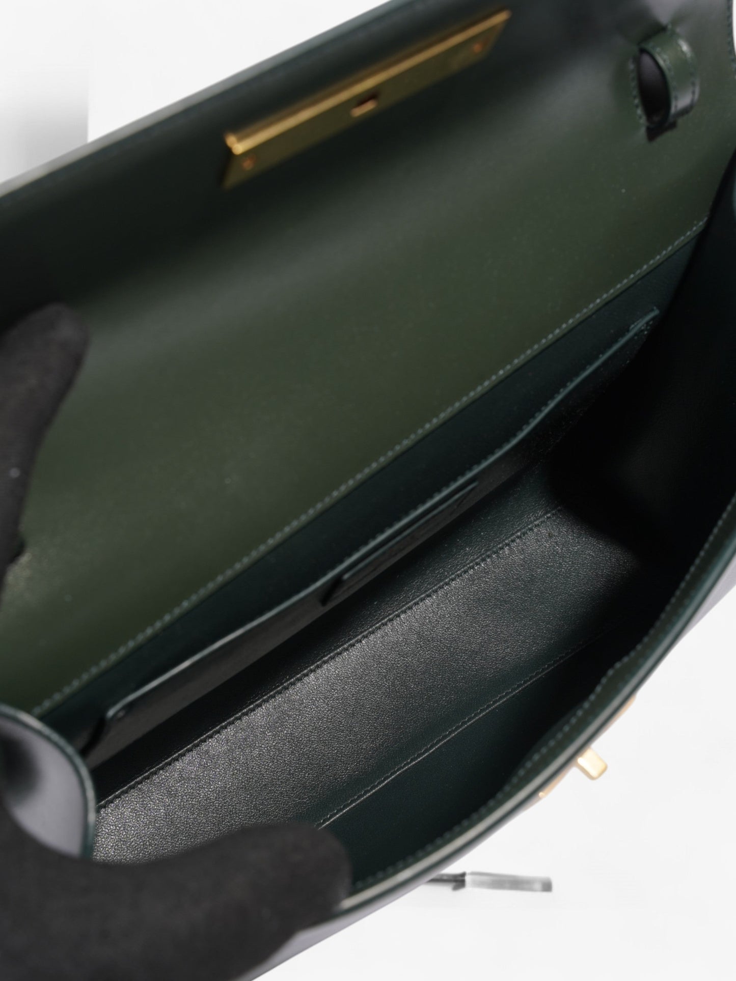 Saint Laurent Manhattan Dark Green Calfskin Leather