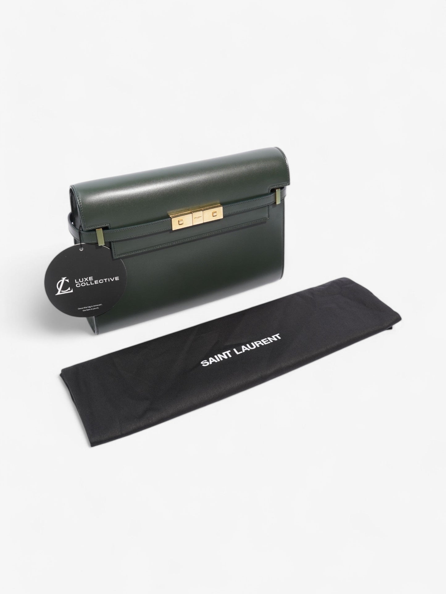 Saint Laurent Manhattan Dark Green Calfskin Leather