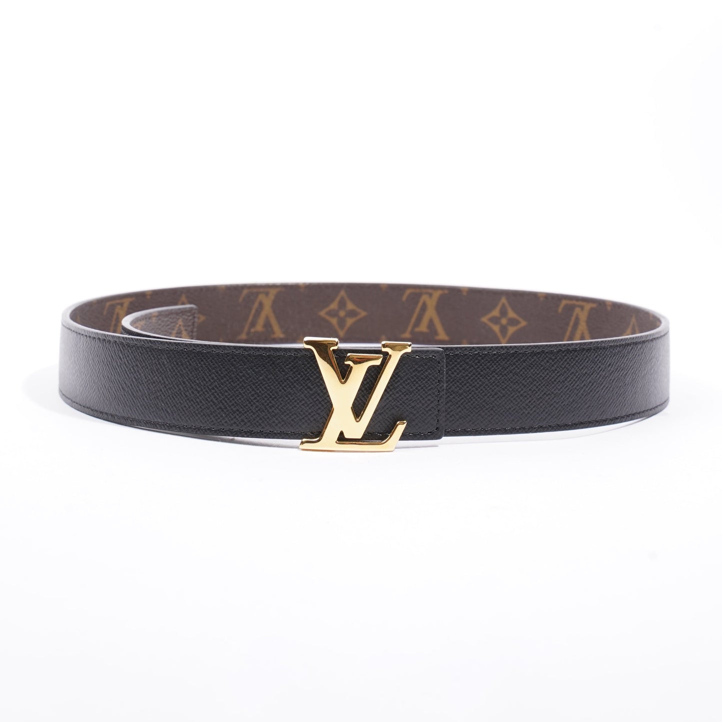 Louis Vuitton LV Initials Reversible Belt Monogram / Black Coated Canvas 80cm 32"