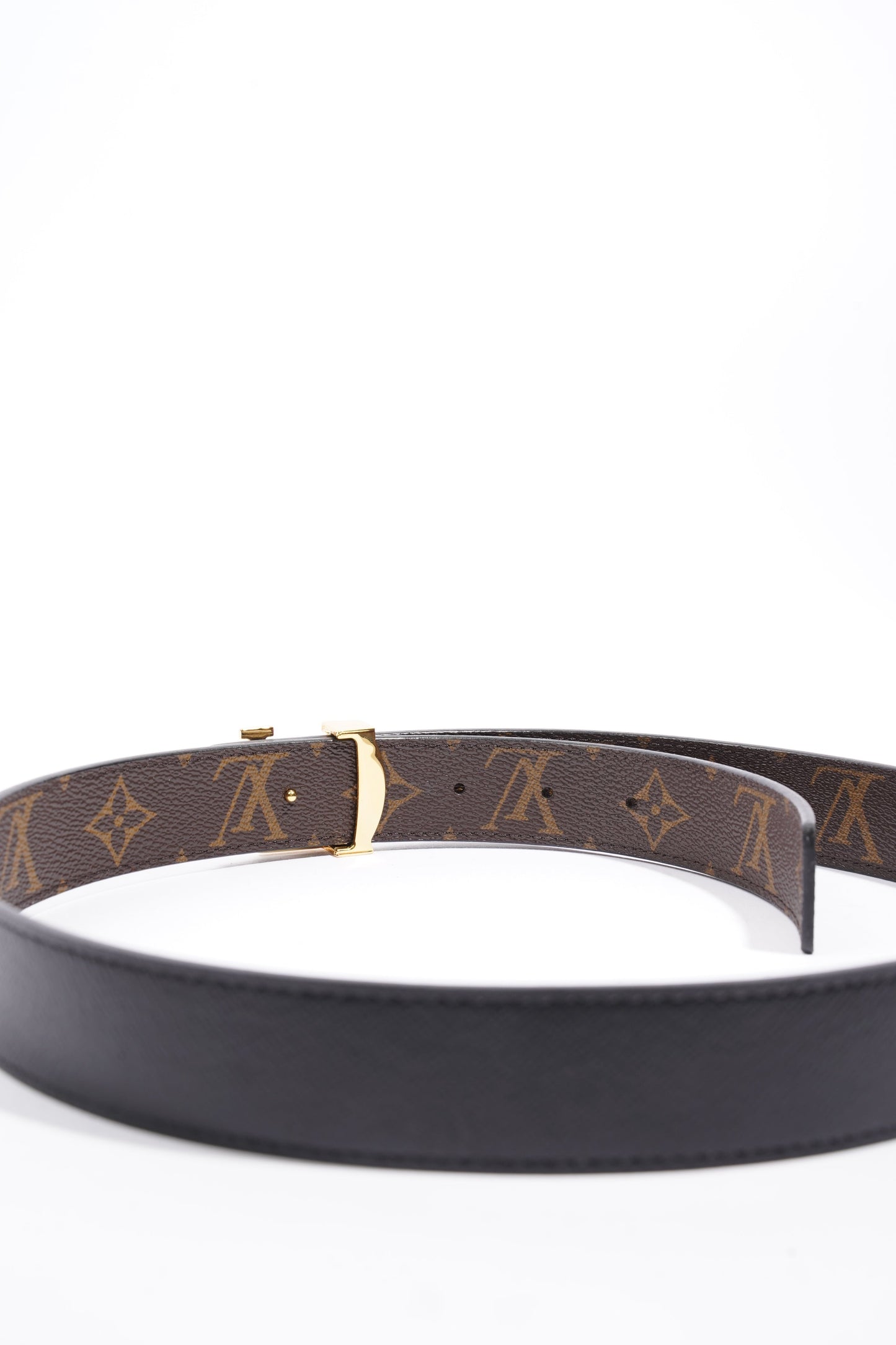 Louis Vuitton LV Initials Reversible Belt Monogram / Black Coated Canvas 80cm 32"