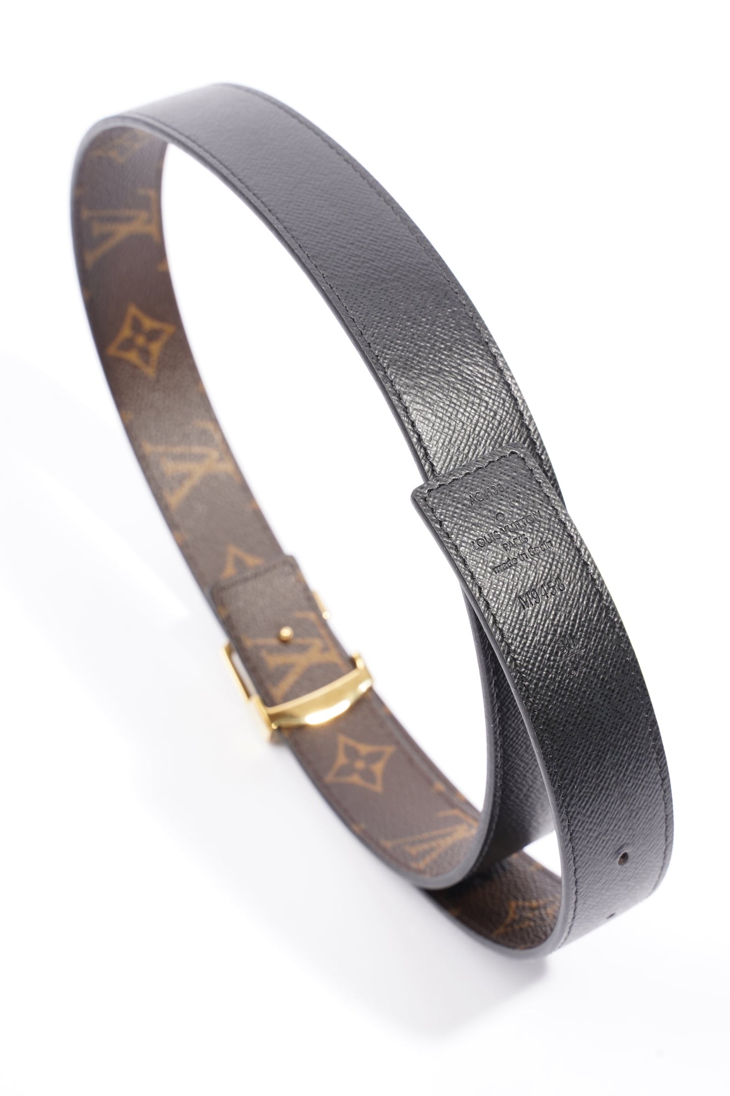 Louis Vuitton LV Initials Reversible Belt Monogram / Black Coated Canvas 80cm 32"