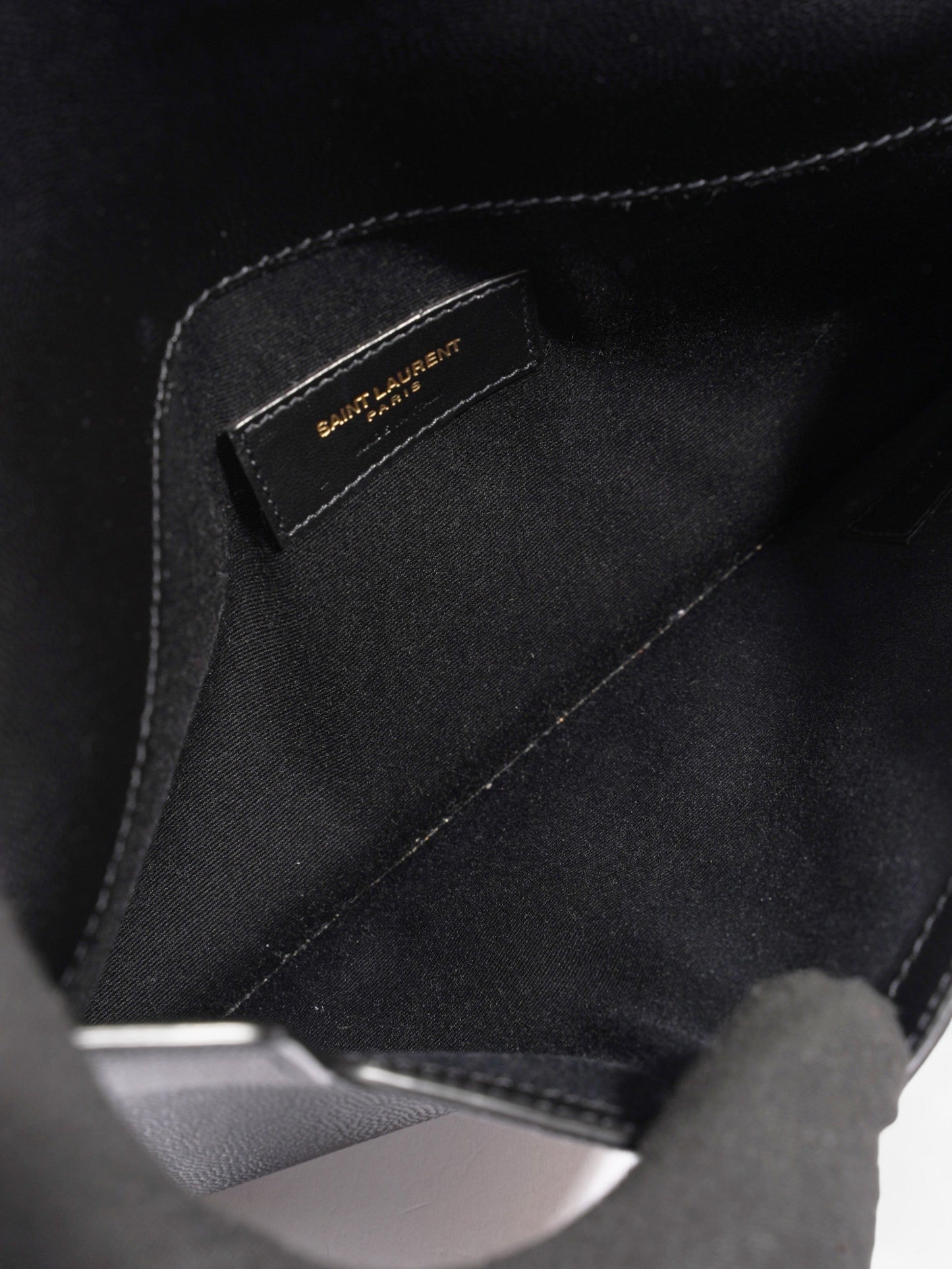 Saint Laurent Uptown Clutch Black Grained Leather