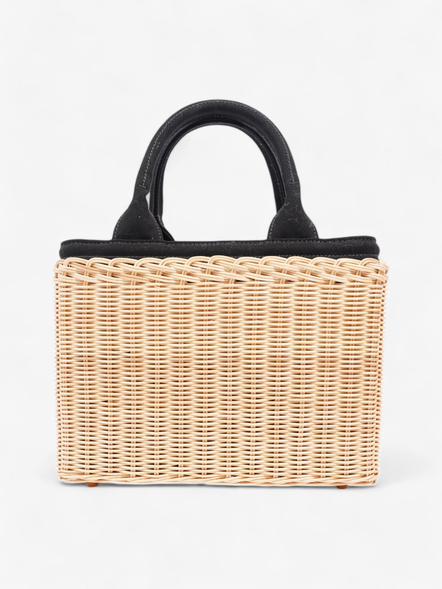 Prada Basket Bag Natural / Black Wicker