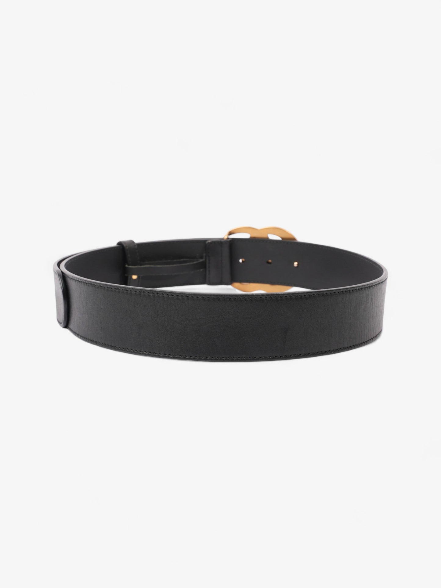 Gucci GG Marmont 2015 Re-Edition Wide Belt Black / Gold Leather 80cm / 32"