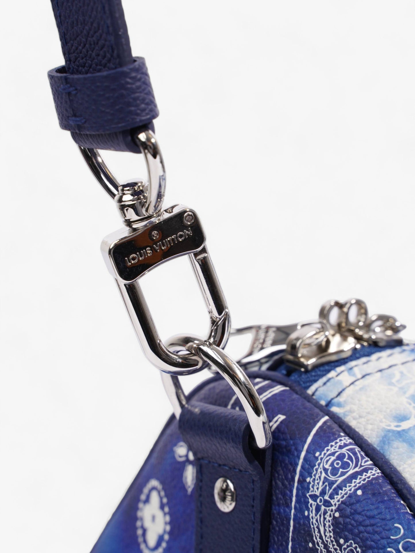 Louis Vuitton Limited Edition Bandana Keepall 50 Blue / White Leather