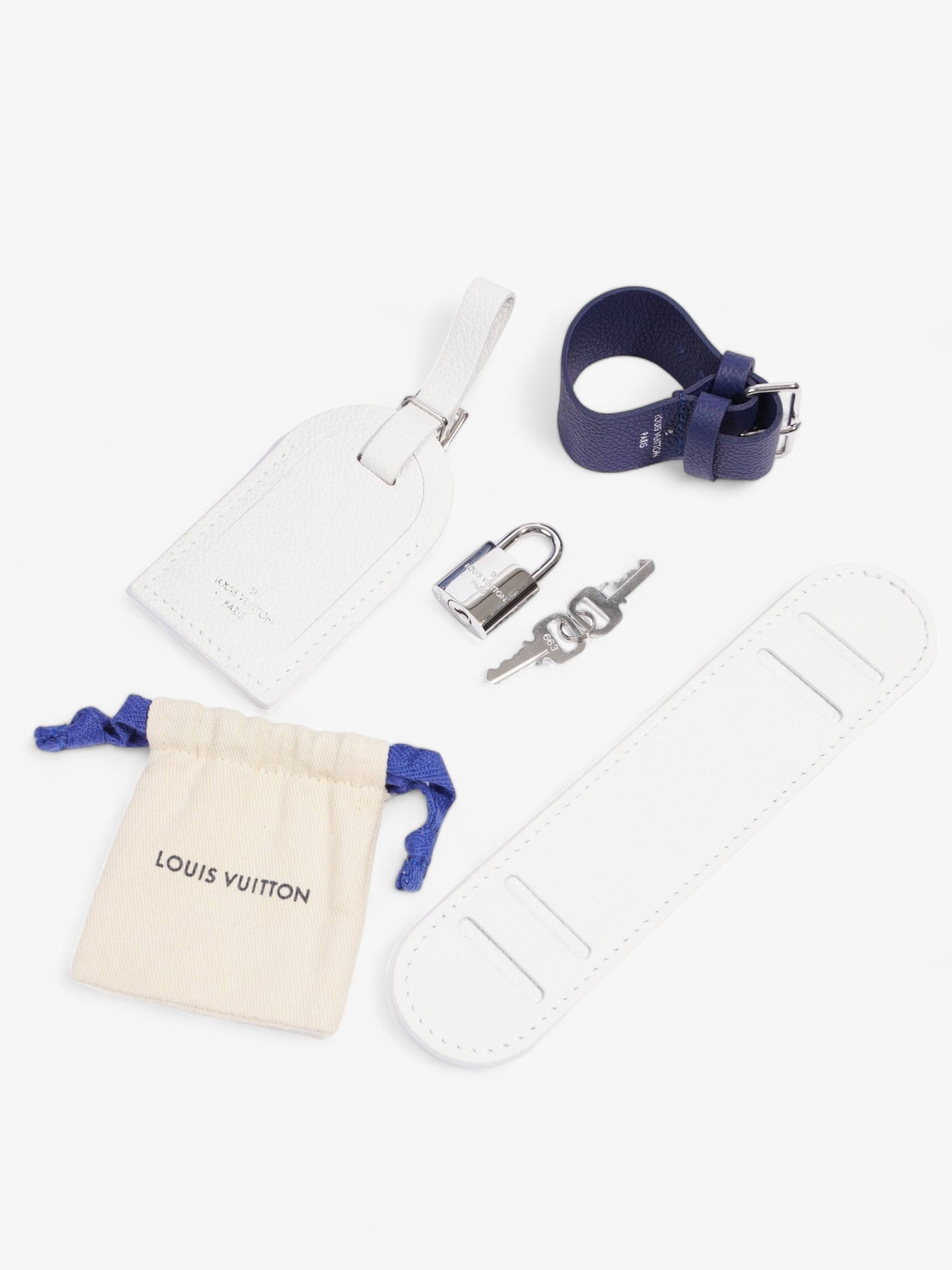 Louis Vuitton Limited Edition Bandana Keepall 50 Blue / White Leather