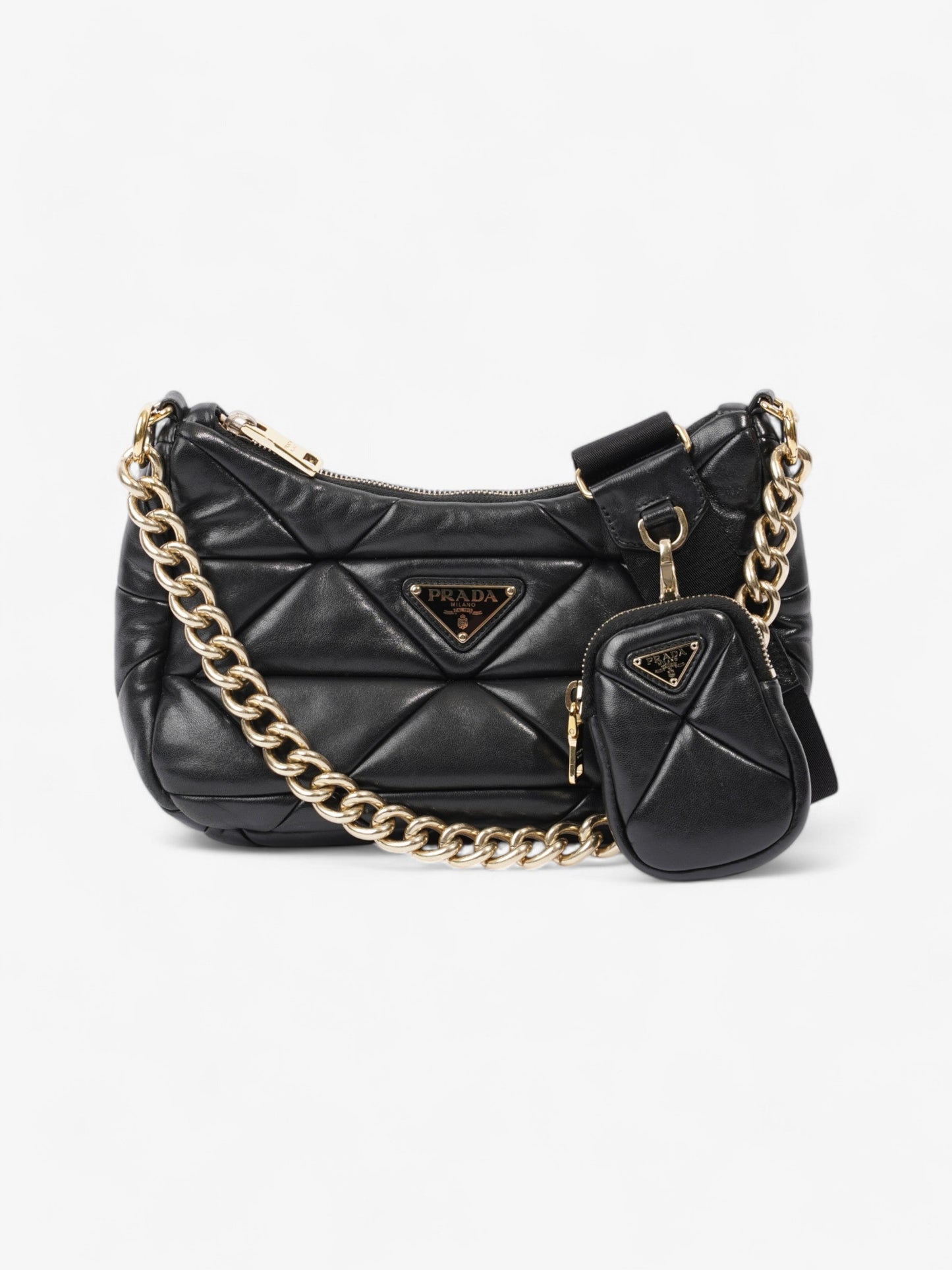 Prada System Padded Bag Black Leather