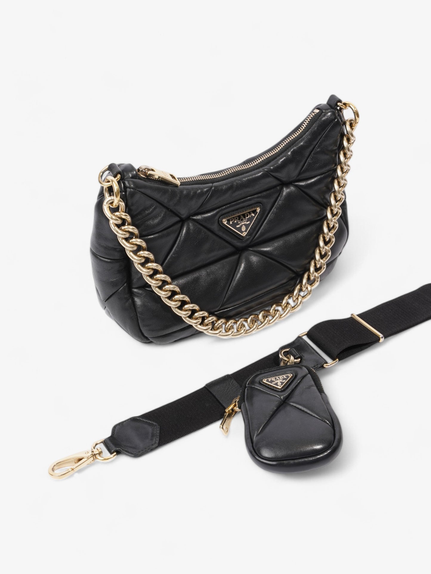 Prada System Padded Bag Black Leather