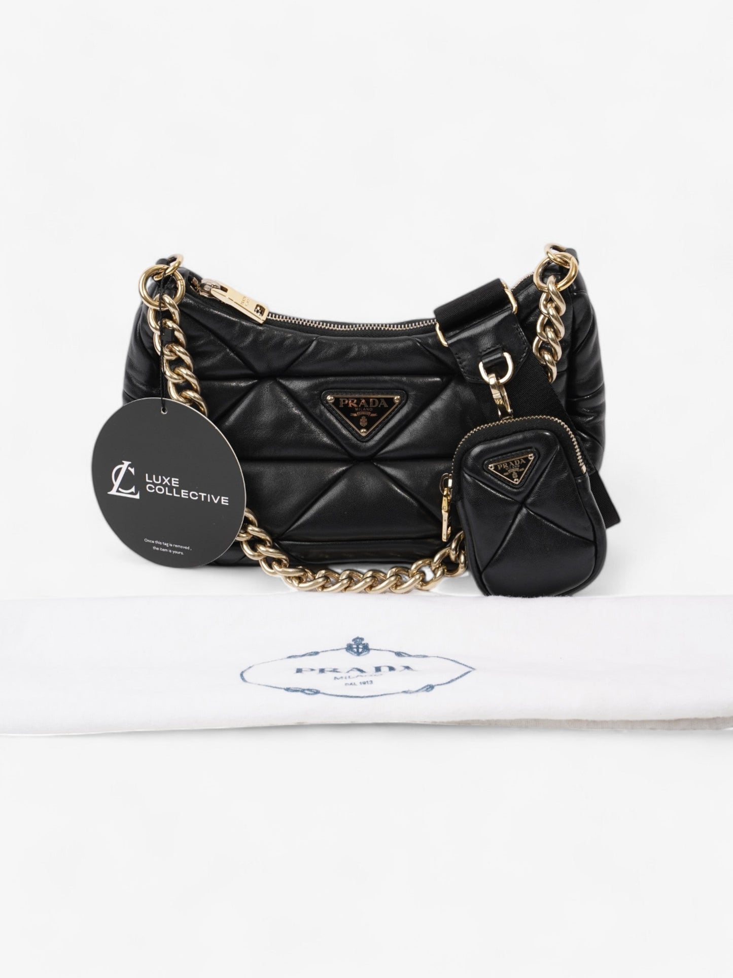 Prada System Padded Bag Black Leather