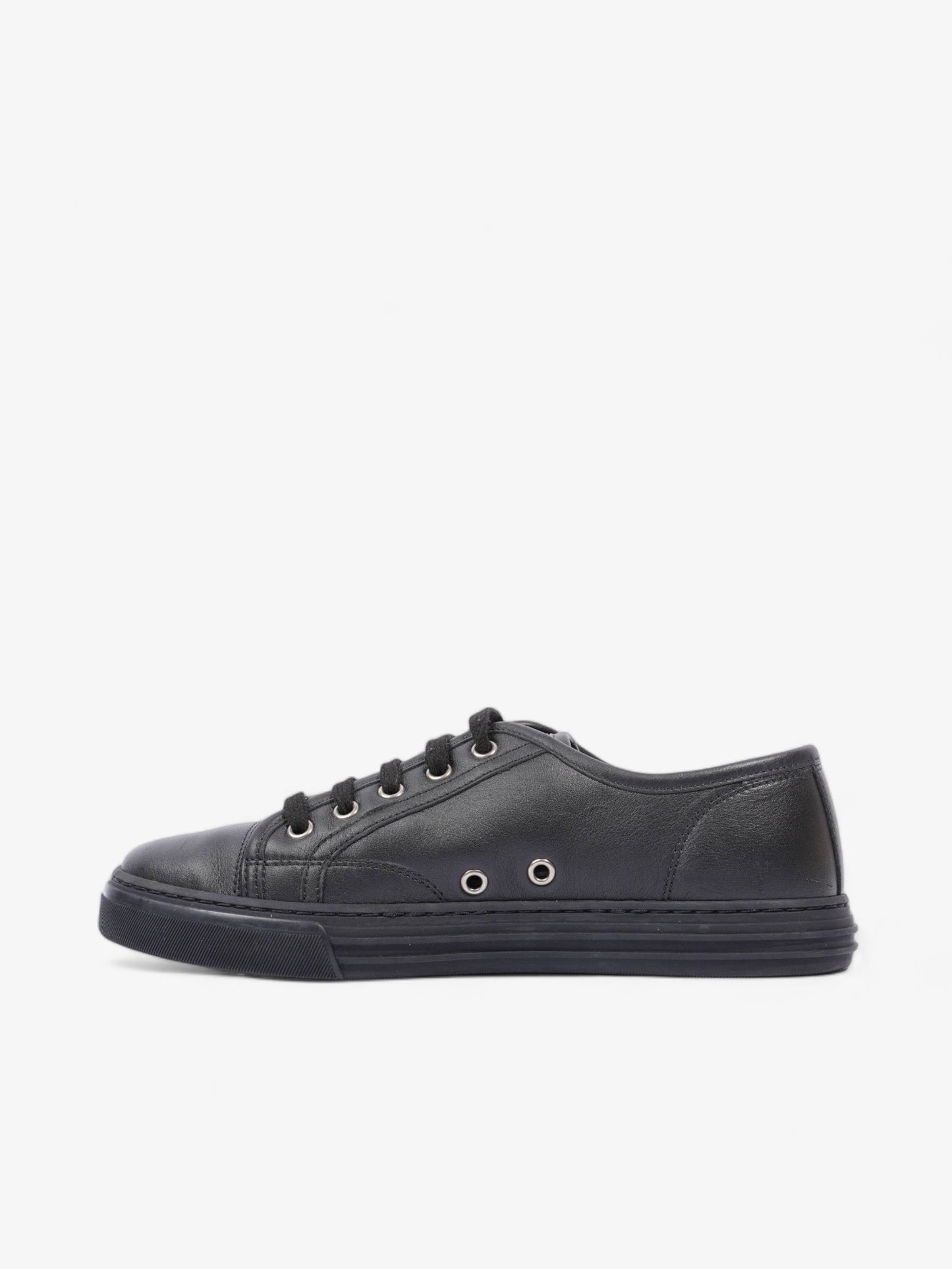 Gucci Low Top Sneaker Black Leather EU 39 UK 5