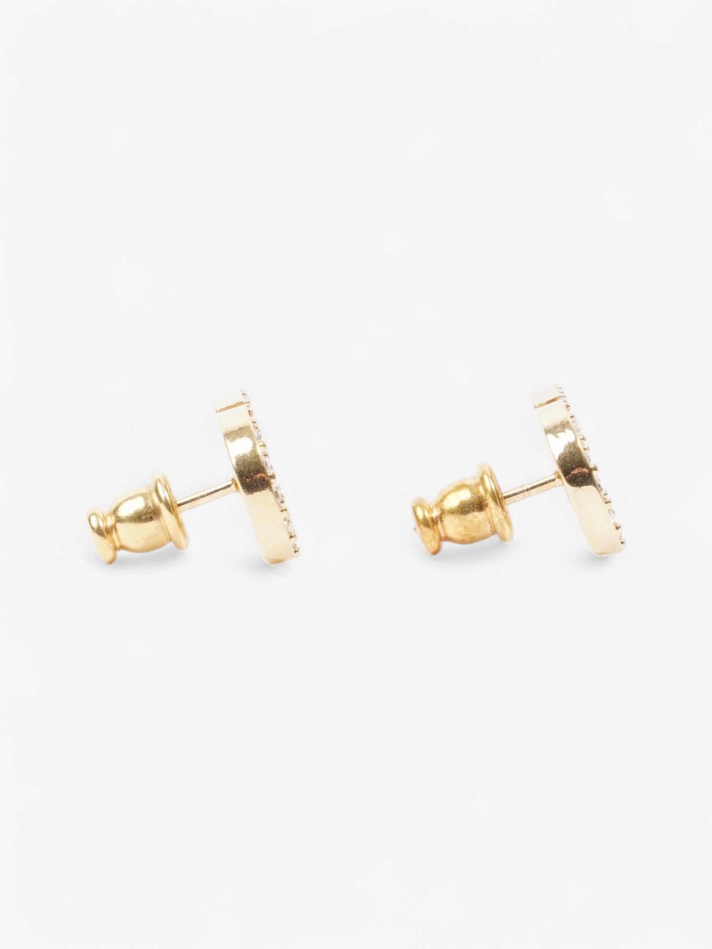 Christian Dior CD Earrings Gold / White Base Metal