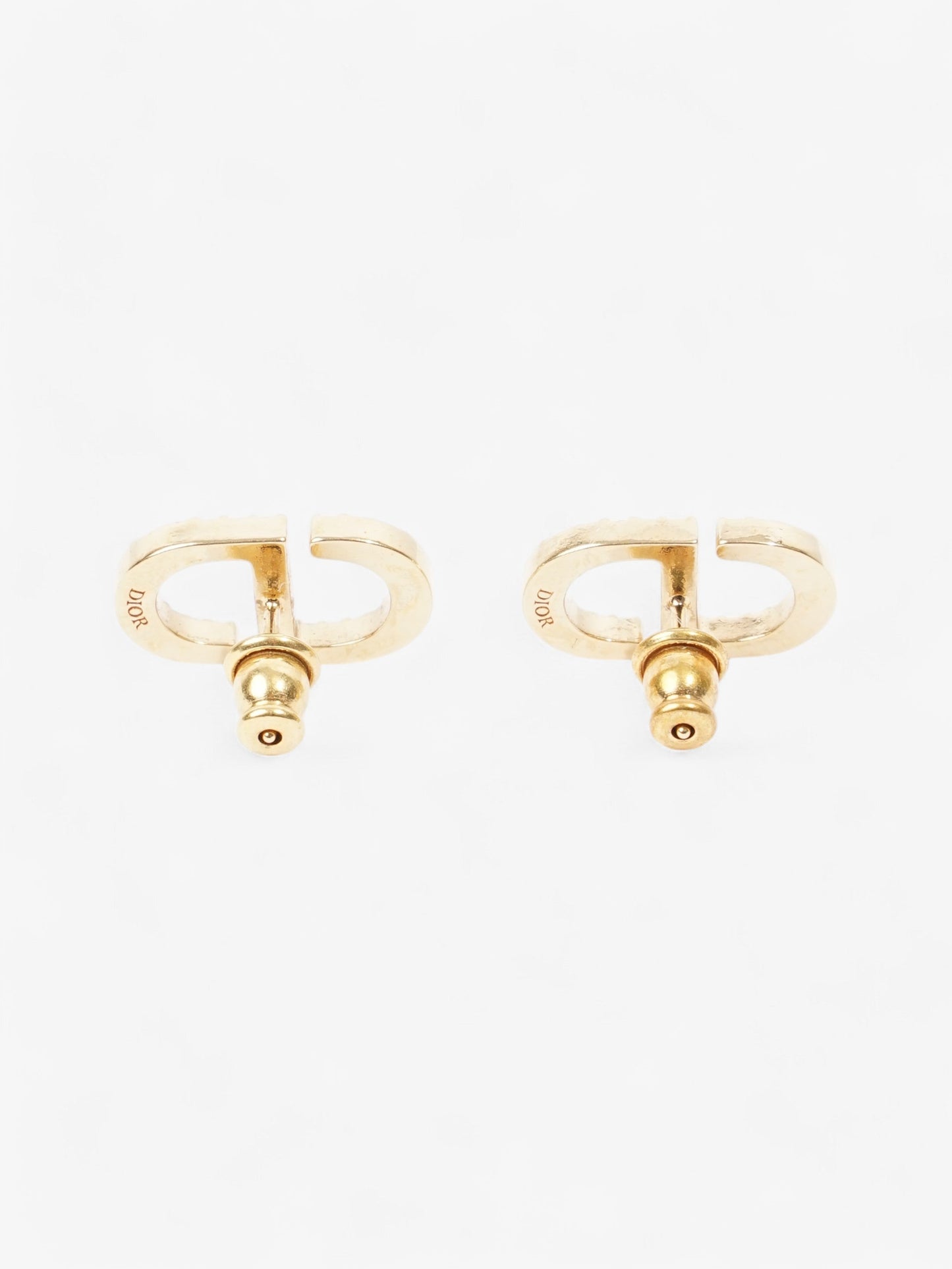 Christian Dior CD Earrings Gold / White Base Metal