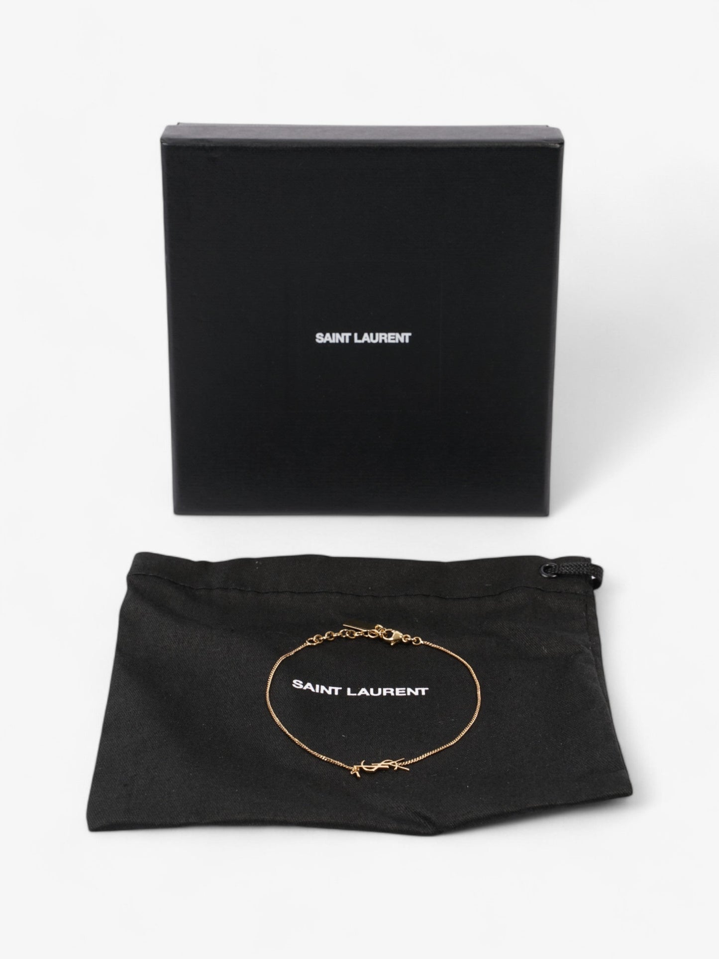 Saint Laurent YSL Chain Bracelet Gold Brass Large