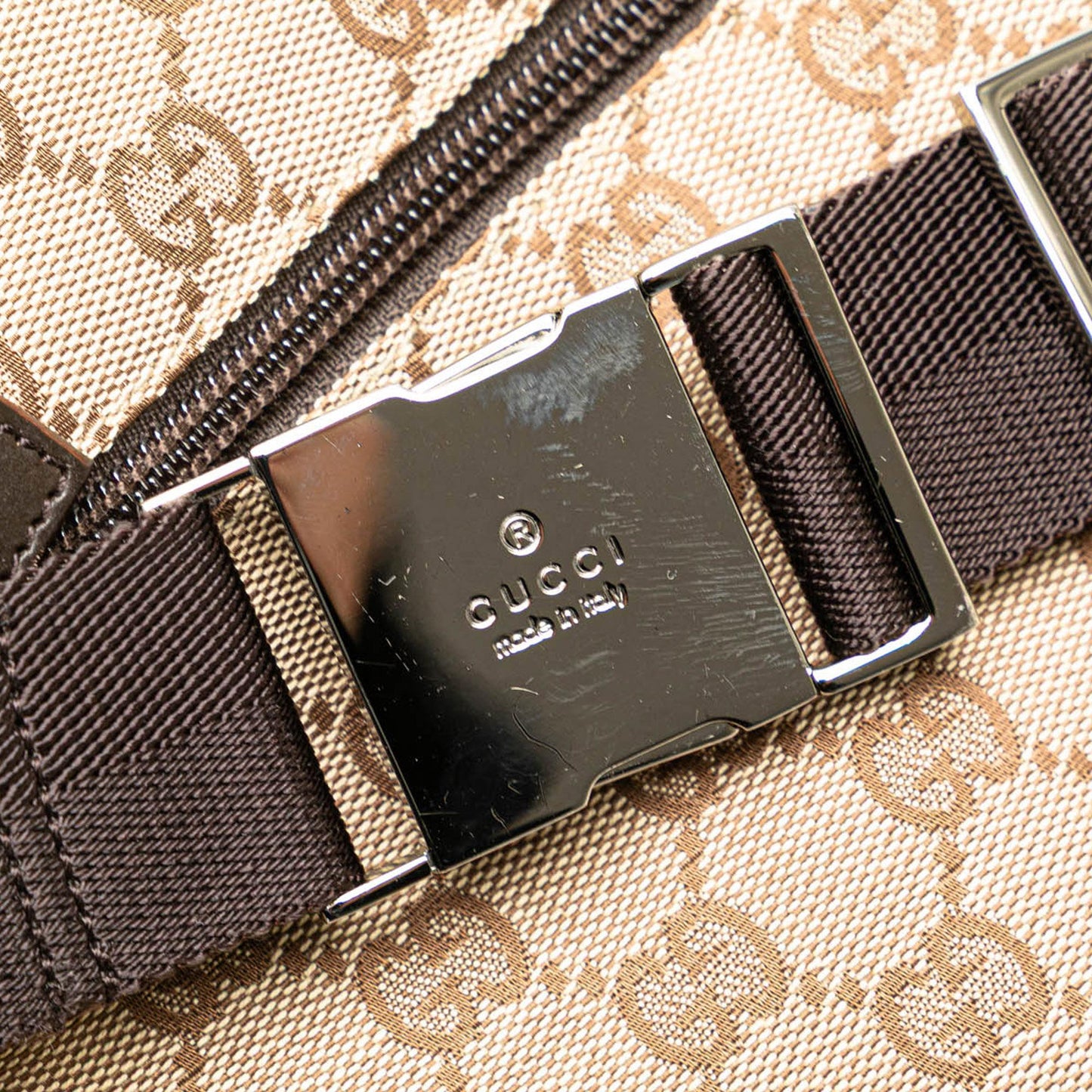Gucci GG Canvas Double Pocket Belt Bag