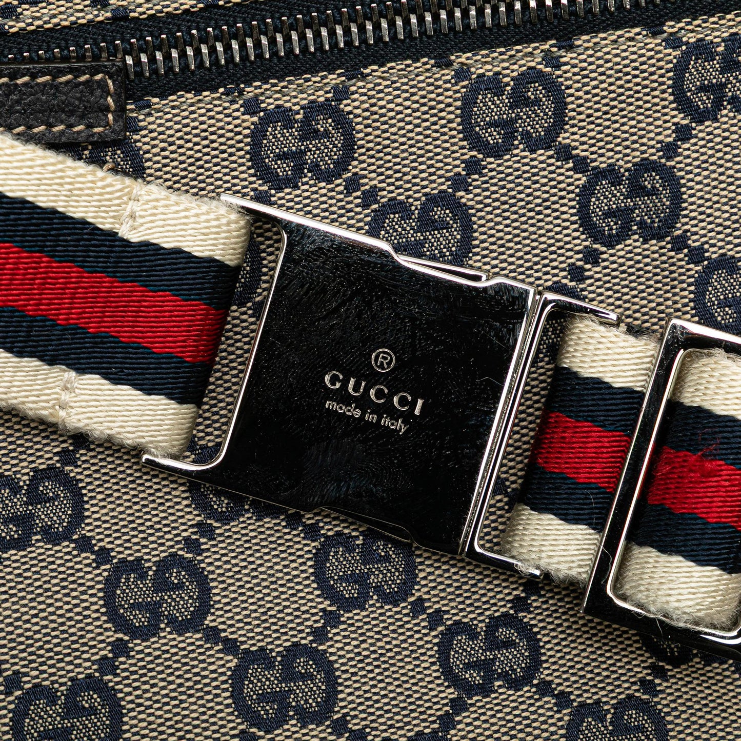 Gucci GG Canvas Web Double Pocket Belt Bag