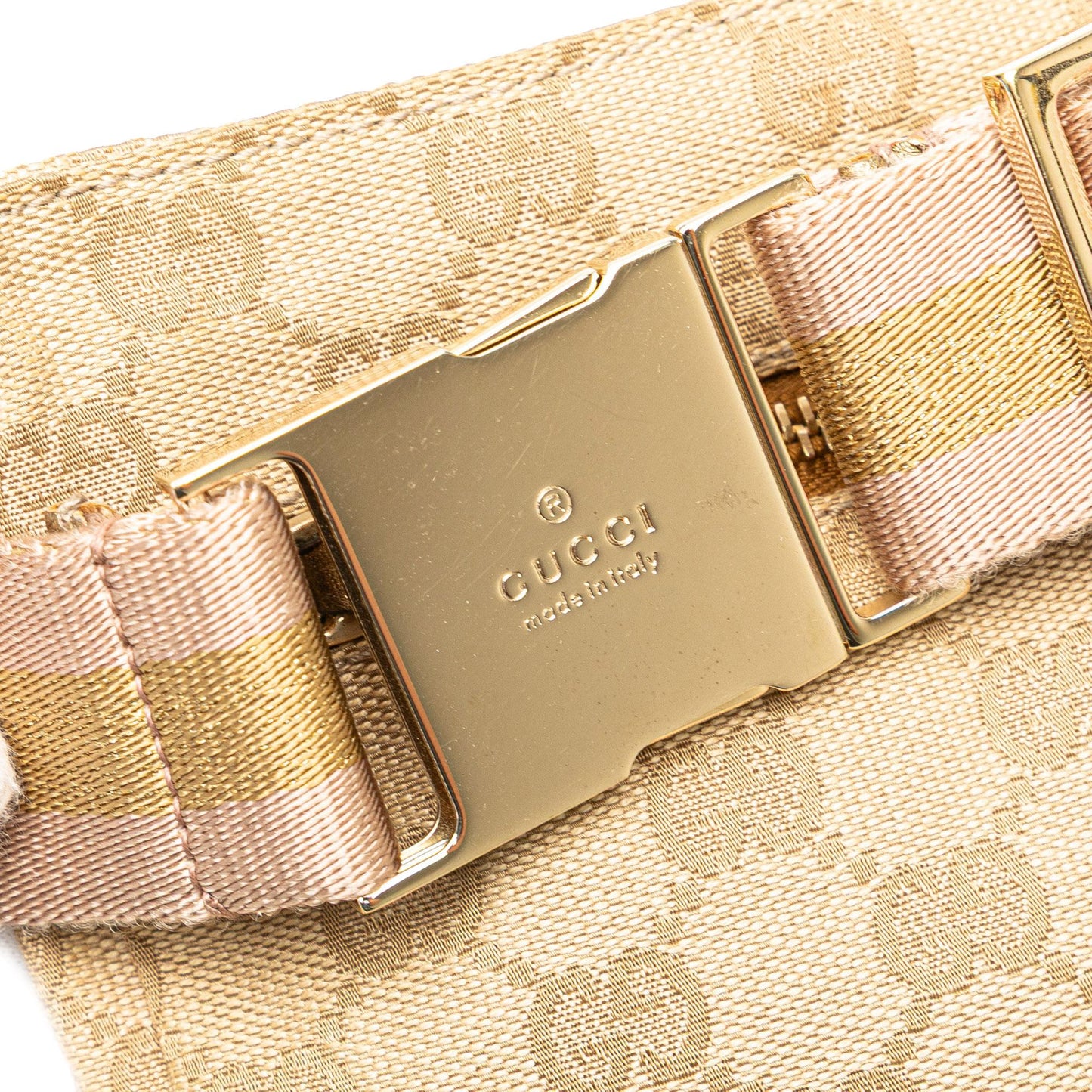 Gucci GG Canvas Web Double Pocket Belt Bag
