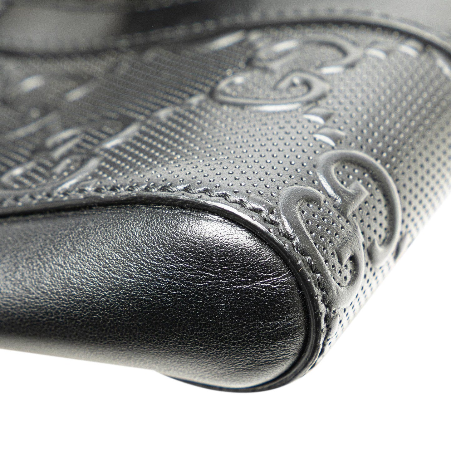 Gucci GG Embossed Perforated Double Belt Bag