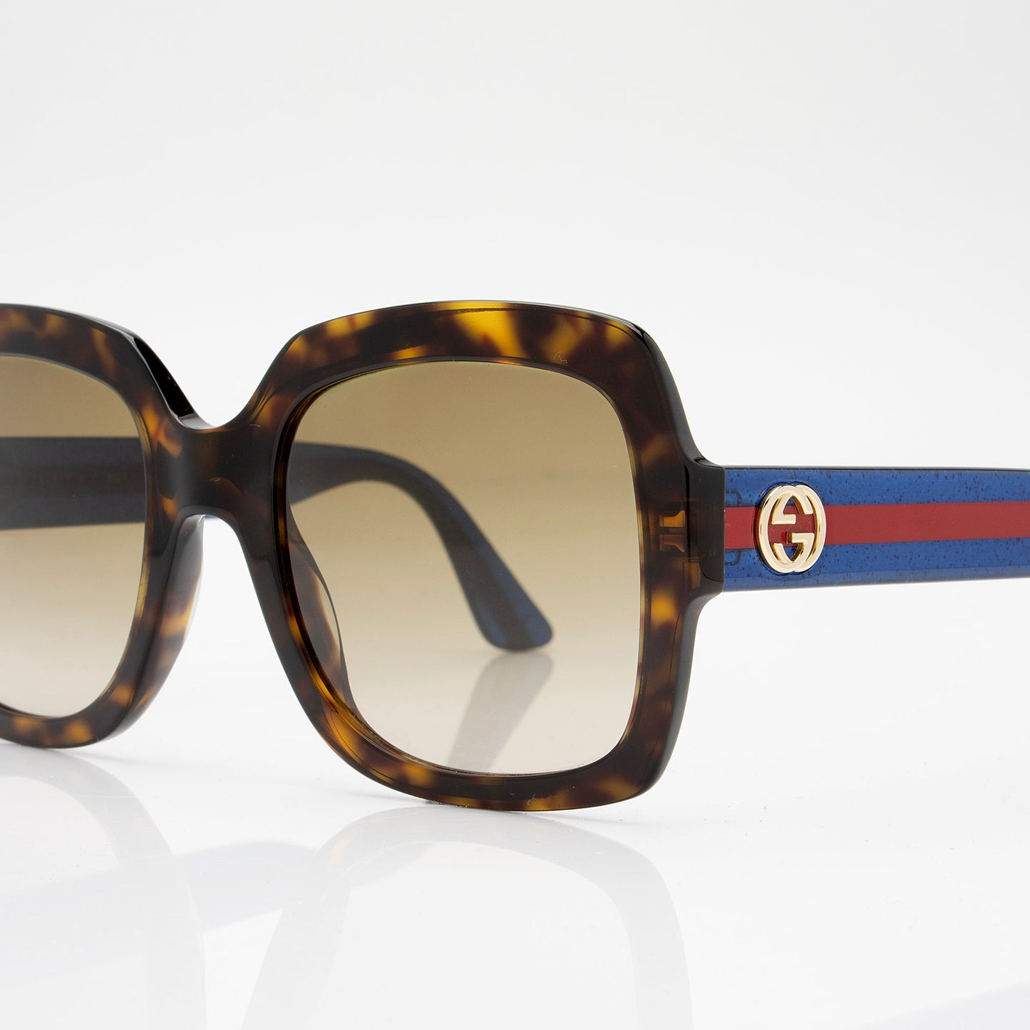 Gucci Glitter Web Interlocking G Square Sunglasses (SHF-95t54a)
