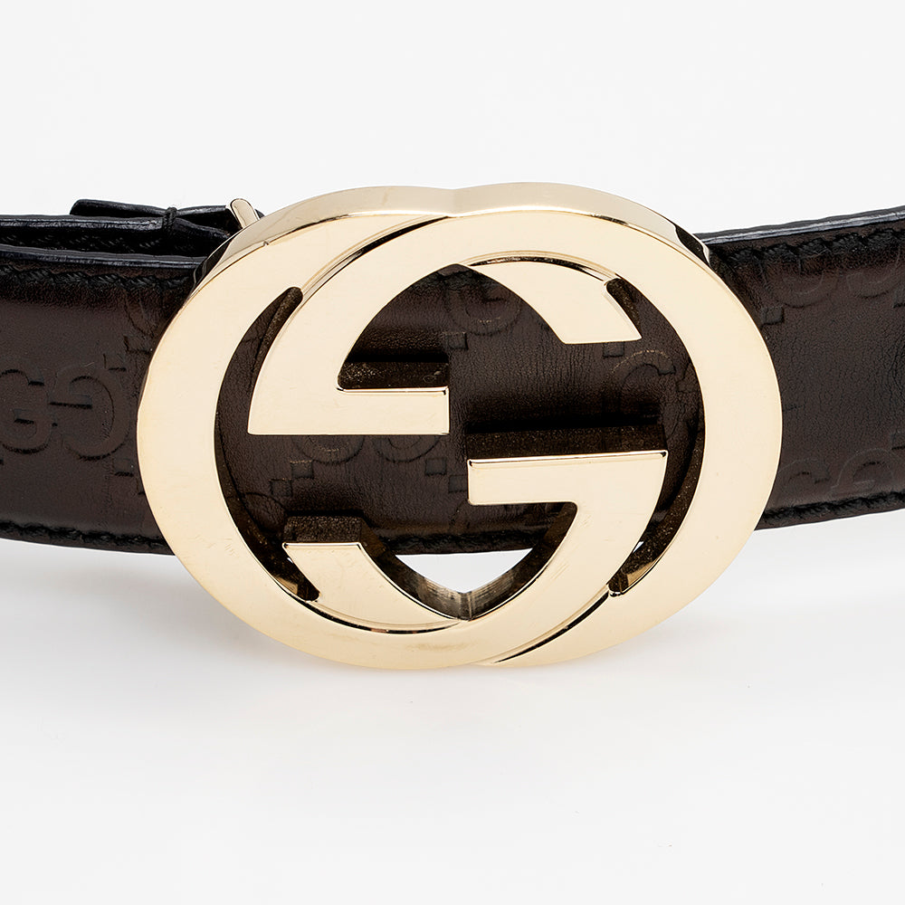 Gucci Guccissima Leather Interlocking G Belt - Size 34 / 85 (SHF-21349)