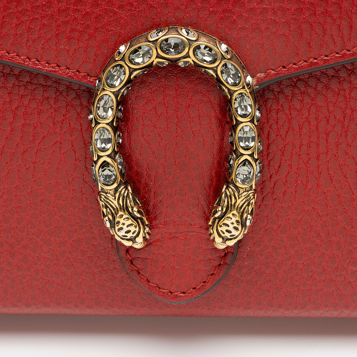 Gucci Leather Crystal Dionysus Chain Wallet (SHF-npRmI3)