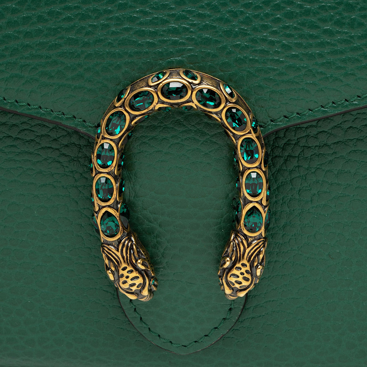 Gucci Leather Crystal Dionysus Chain Wallet (SHF-roOomv)