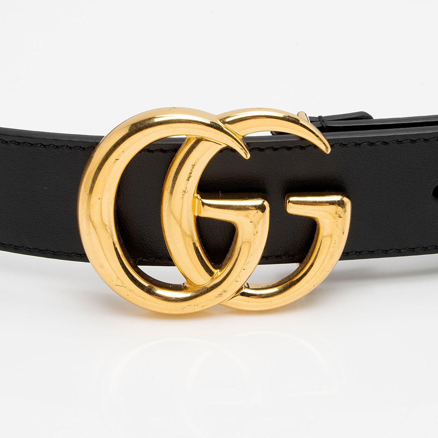 Gucci Leather GG Marmont Slim Belt - Size 34 / 85 (SHF-ZX1v2G)