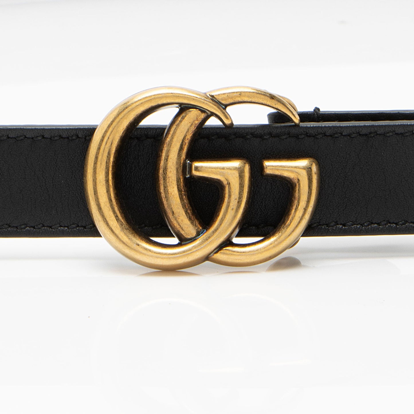 Gucci Leather GG Marmont Slim Belt - Size 36 / 90